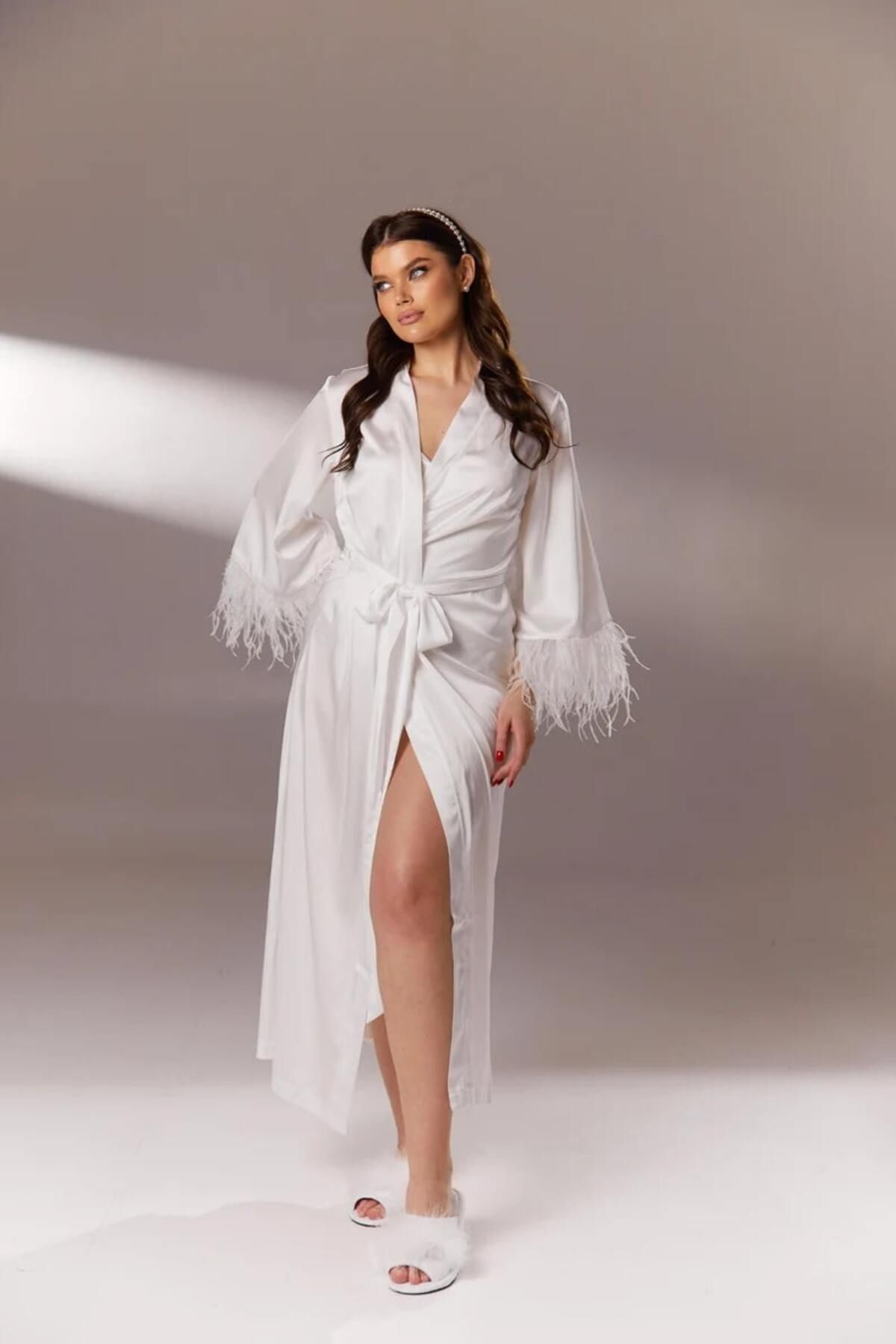 Silky long dressing gown sale