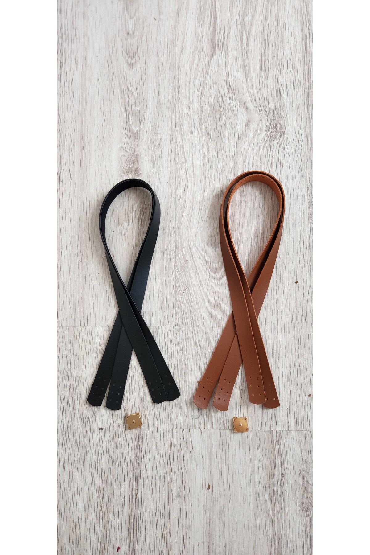LEATHER SEWN HANGER (70 CM) AND 2 SEWN MAGNETS ( 2 STANDS KIT)