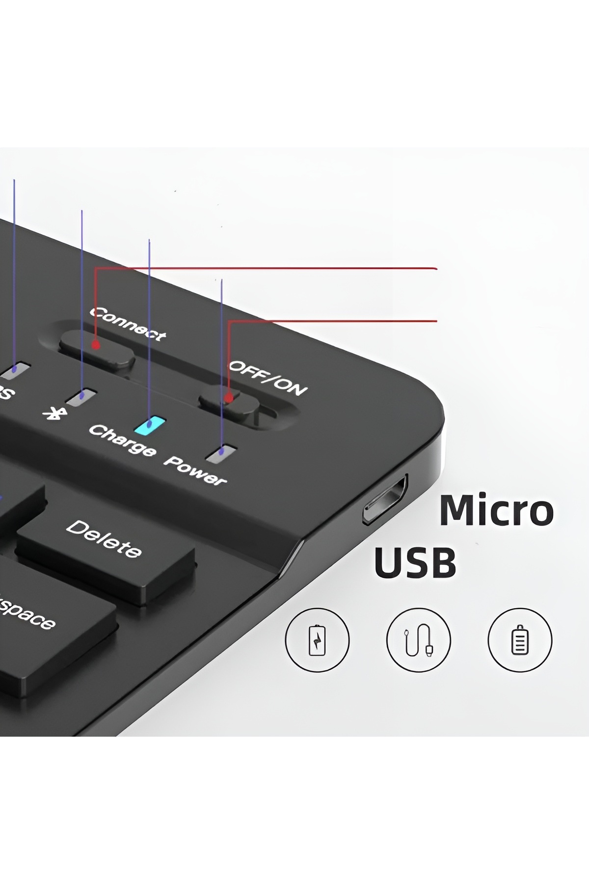 Kablosuz Klavye Telefon Tablet Bilgisayar İçin Bluetooth Klavye Süper İnce Klavye Mouse Set 3