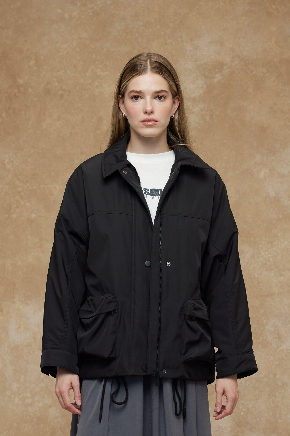 Manuka-OVERSIZE BOMBER COAT ČIERNY 2
