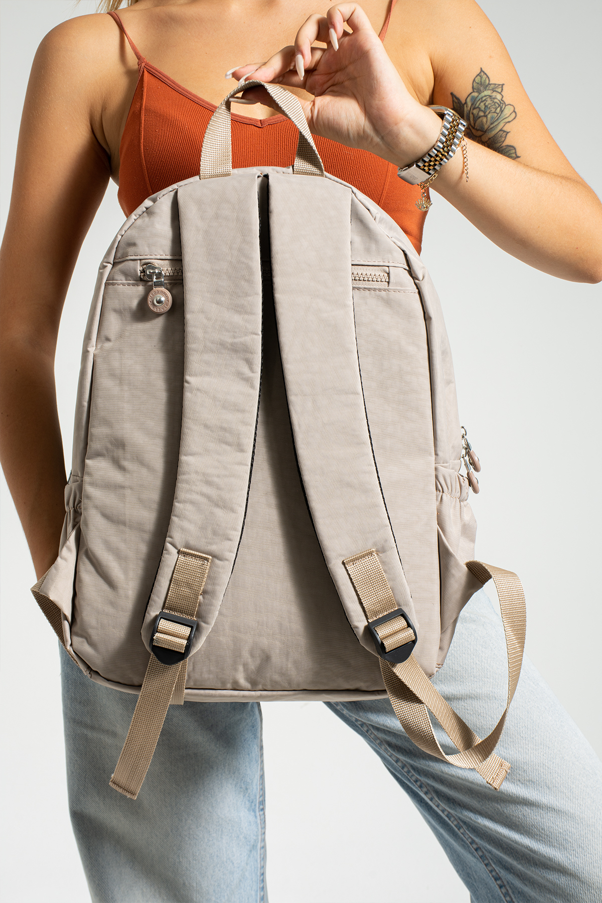 کوله پشتی زنانه قهوه ای YOGII | YG9139 اورجینال - تصویر 4