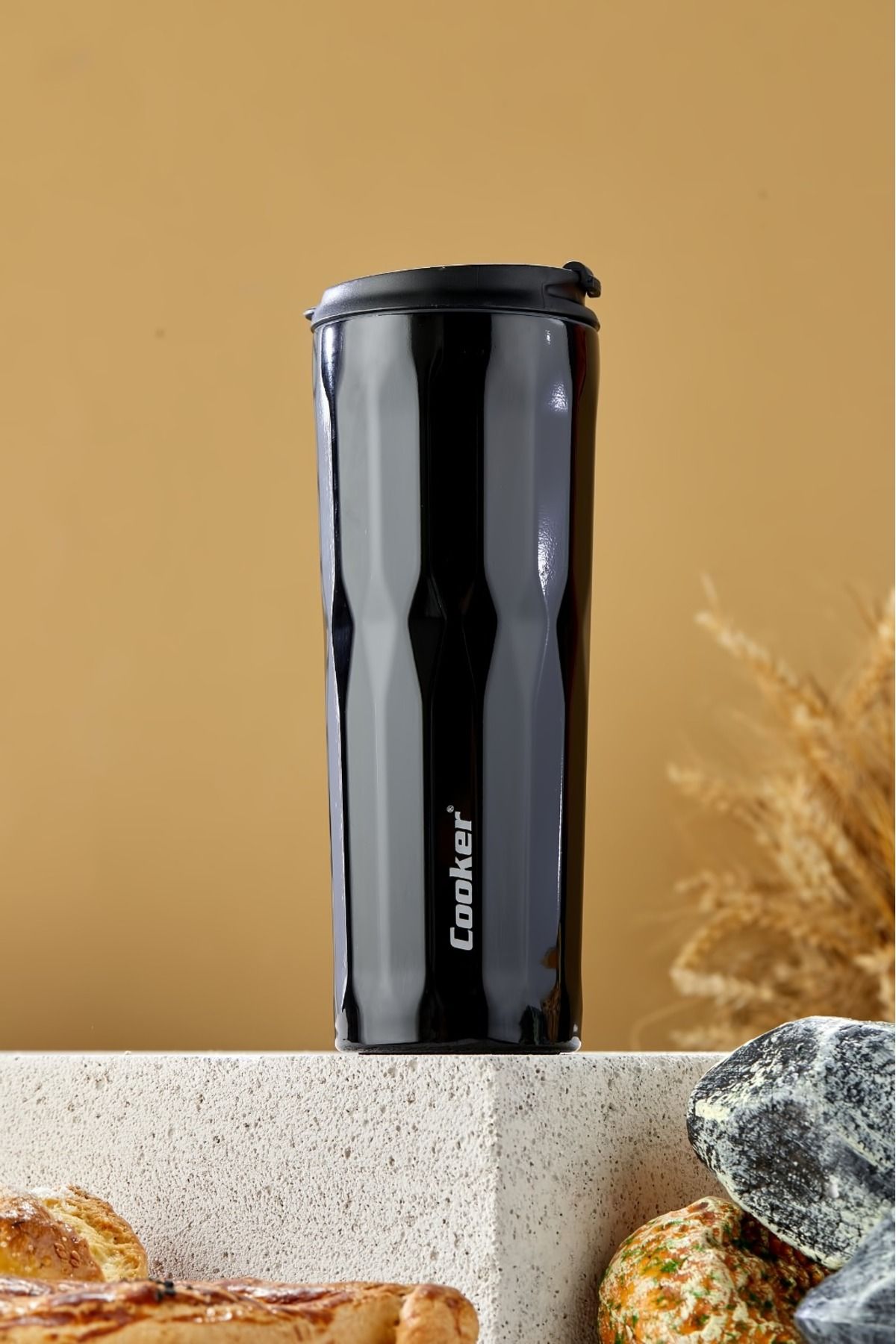 فلاسک مشکی الماس 500 میل حق بیمه دو برابر استیل ضدزنگ ترموس ماتارا آبیاری Cooker