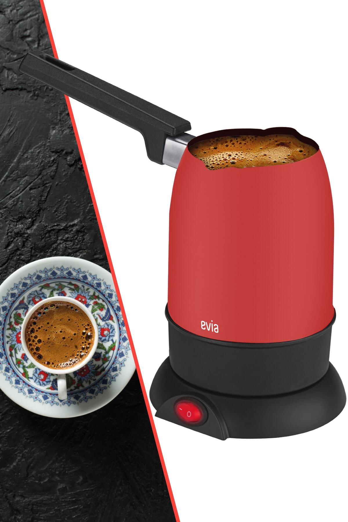 Evia Magnificent Cherry Red 850 Watt Double Mouth Stainless Steel