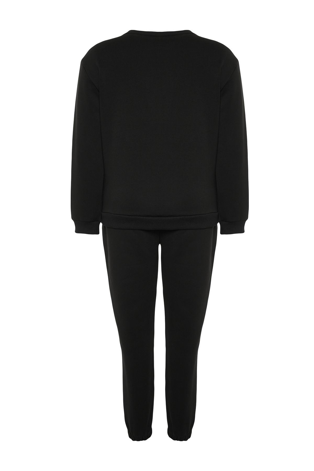Trendyol Curve Black Thick Fleece Knitted Tracksuit Set Trendyol
