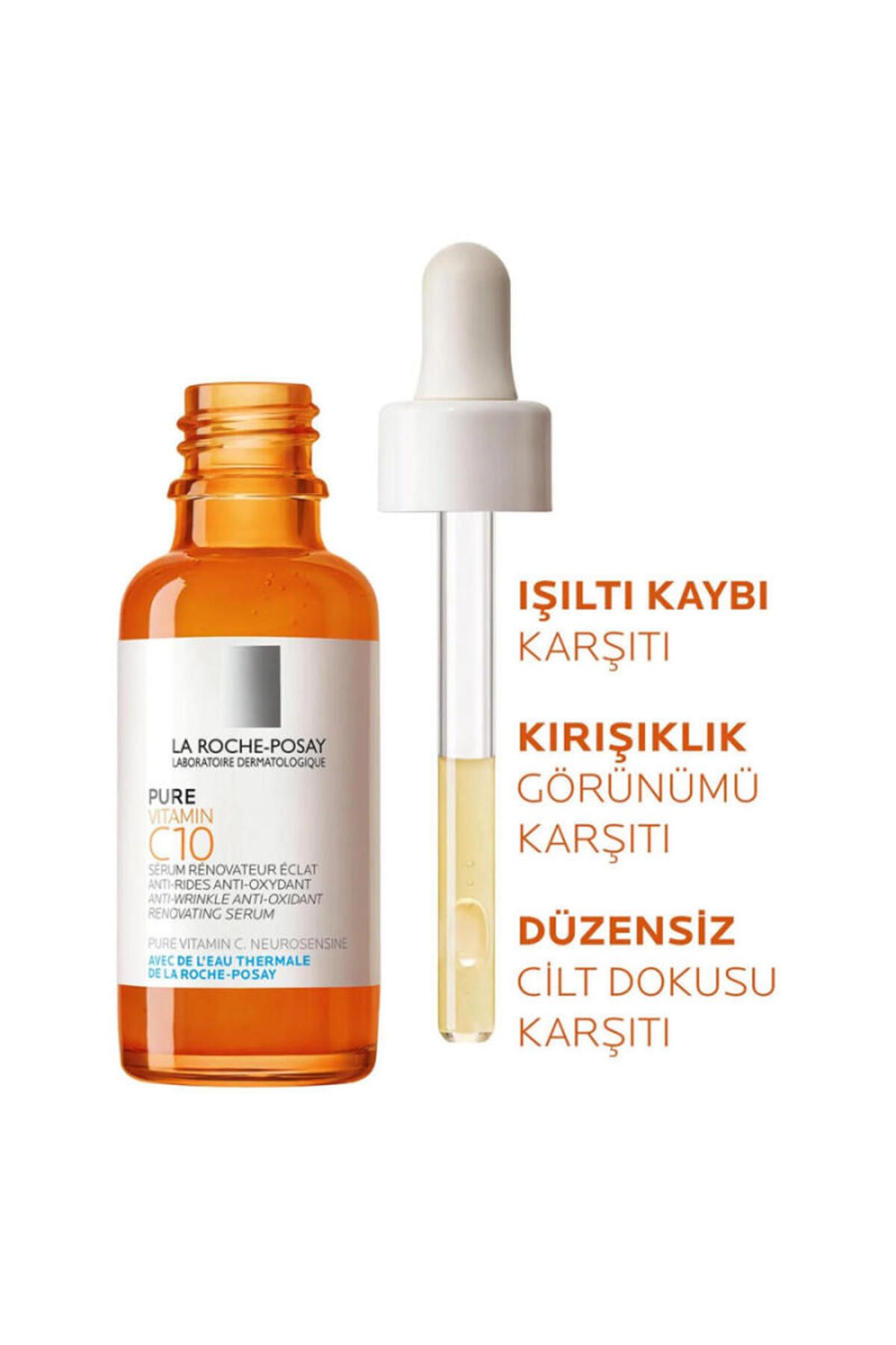 La Roche Posay جوانسازی پوست و حذف لک های پوست با سرم مراقبتی C10 ویتامین خالص 30 میلی لیتر