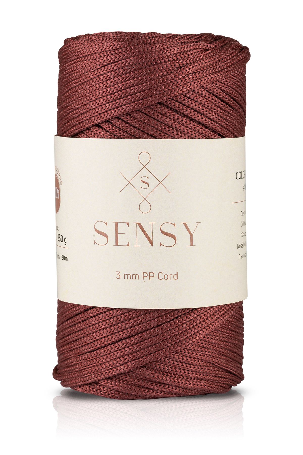 Polyester Makrome İpi 3 Mm 250 Gram Makrome İp Gül Kurusu 120 Metre Supla İp Ve Çanta İpliği