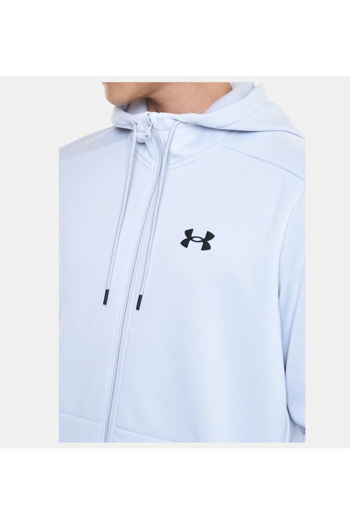 سویشرت ورزشی سفید مردانه آرمور Fleece® با اندازه کامل Zipper Hooded Upper 1373357 014 Under Armour