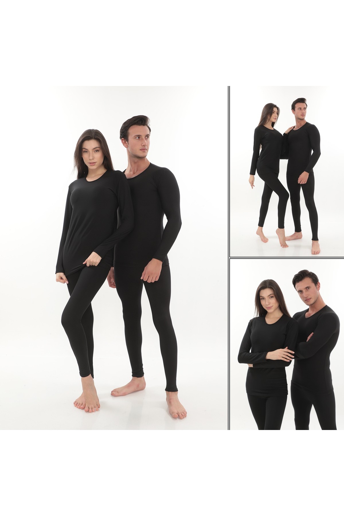 SAUNA SUIT Women's Men's Unisex Winter Warm Ribbed Thermal Set, Thermal Undershirt and Thermal Leggings Underwear