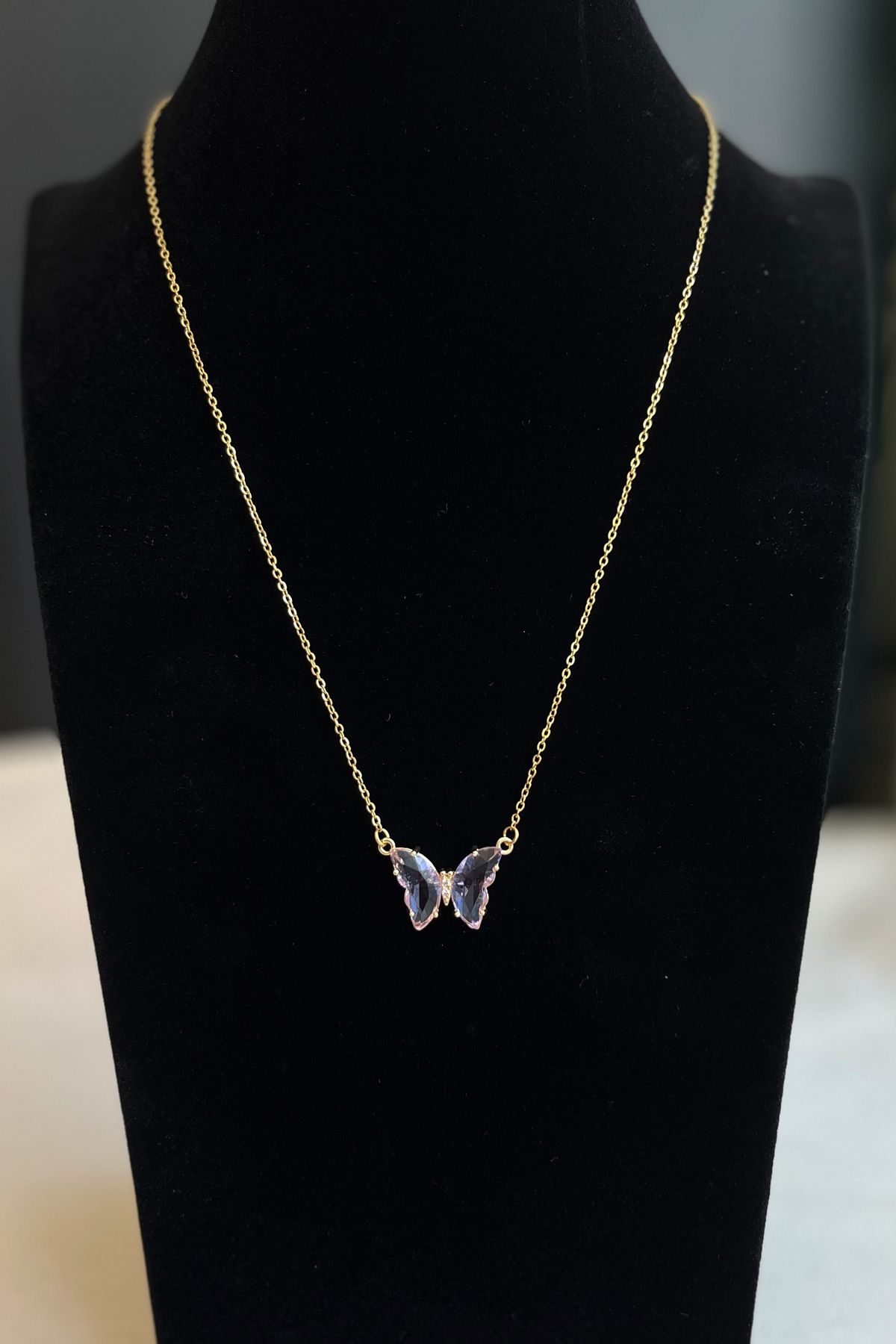 Lab-Created Pink Sapphire Butterfly Pendant in Sterling Silver with Diamond  Accents | Zales