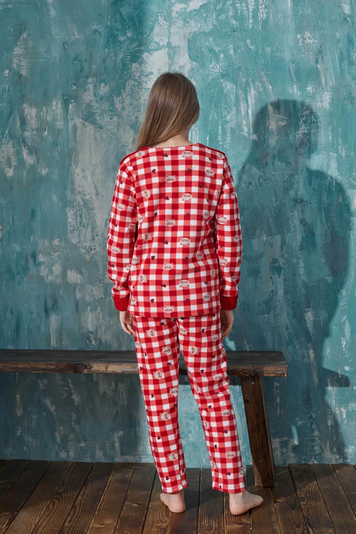 Pijamaevi-Плюшена семейна пижама за майка и дъщеря Red Home - Комплект за момиче 4