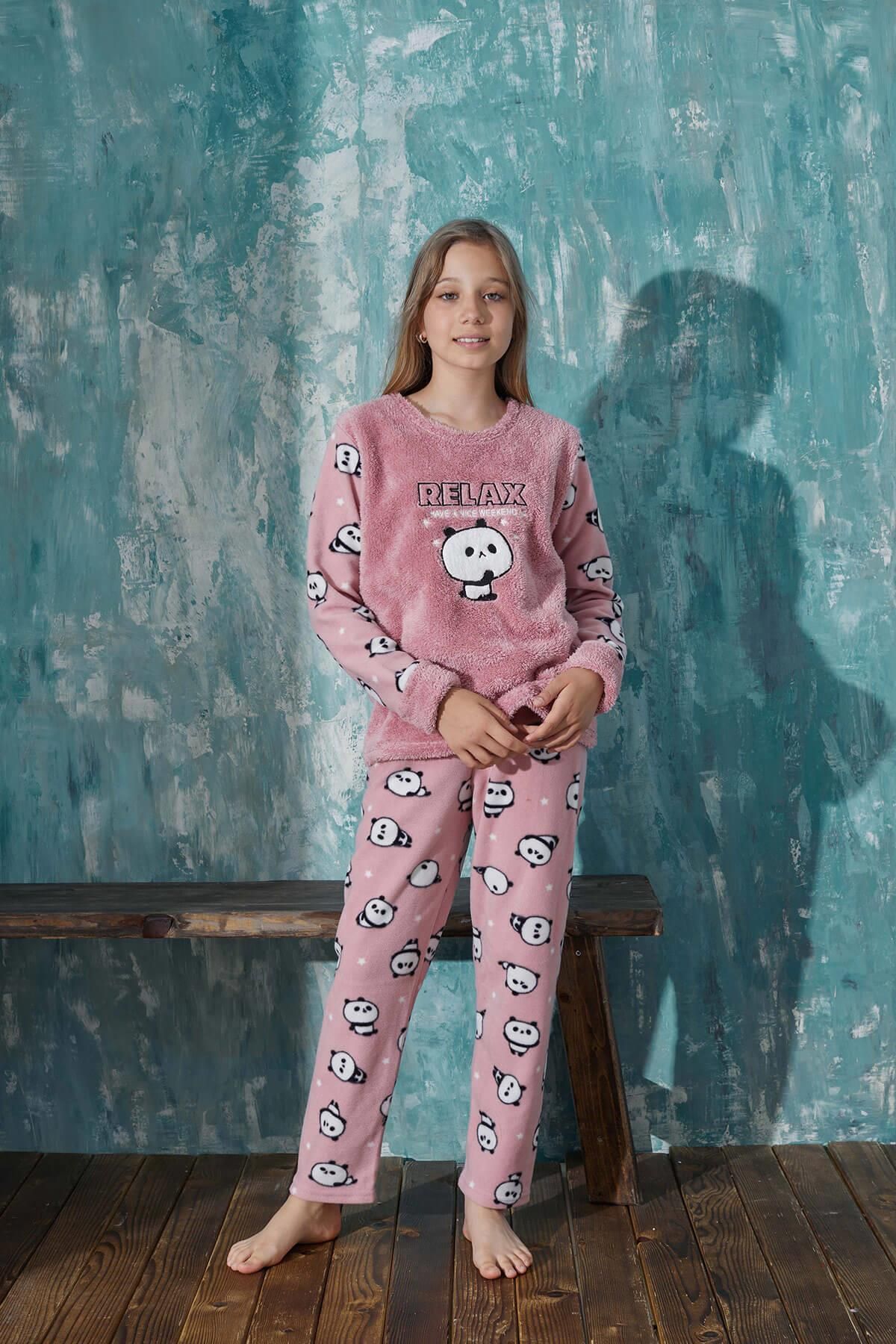 Pijamaevi-Zestaw pluszowej piżamy dla dziewczynki Powder Relax Panda 4