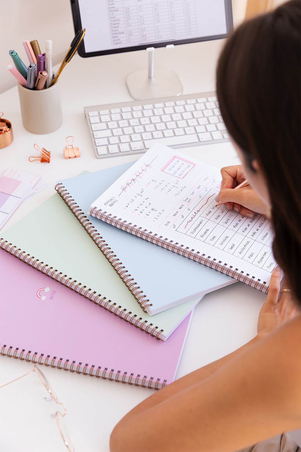 Matt Notebook-Caiet școlar A4 Spiral 80 coli Set de 4 - în carouri 2