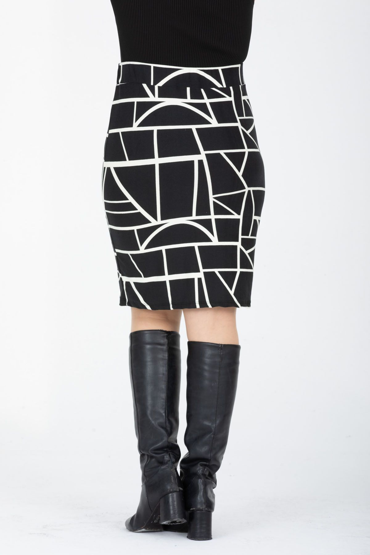Plaid asymmetrical pencil skirt online