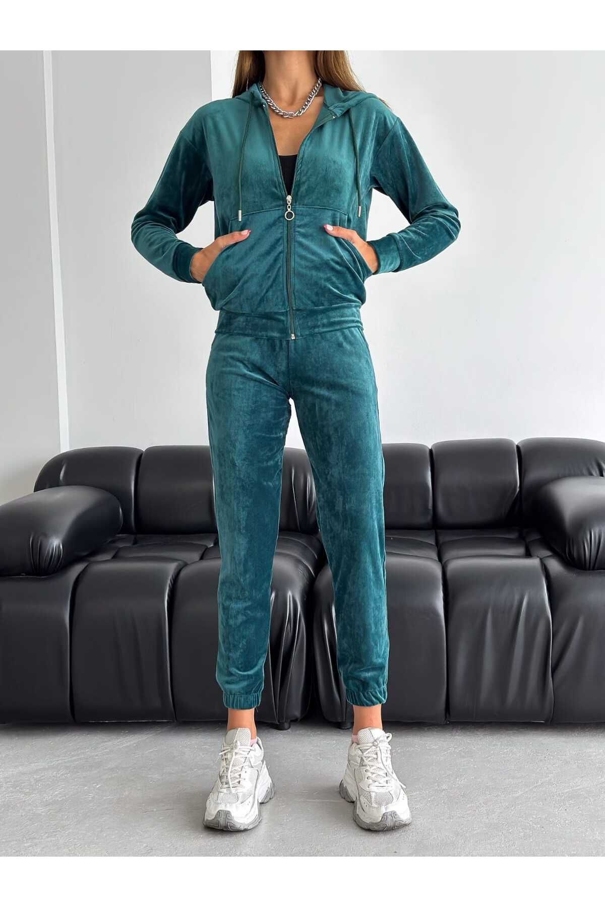 Blue online velour sweatsuit