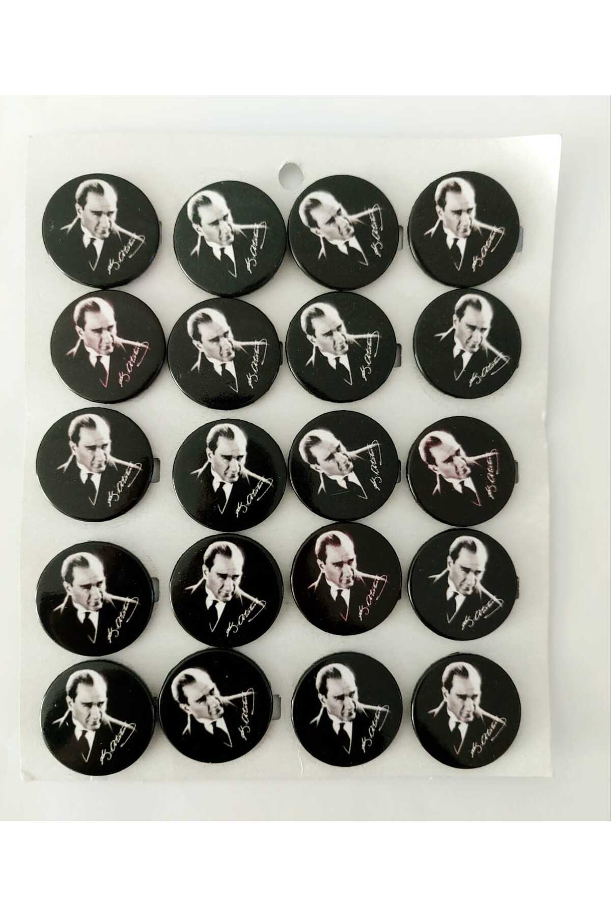 Şahane 20 Adet 10 Kasım Mustafa Kemal Atatürk Büyük Boy Rozeti