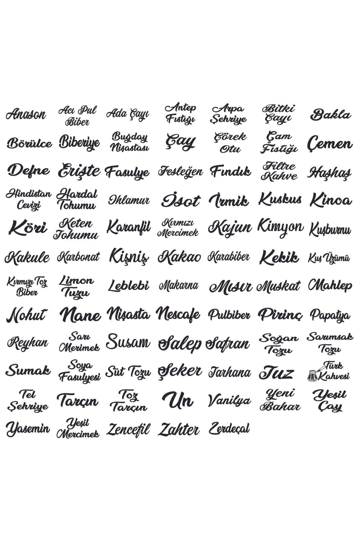 ARSLAN KOPYALAMA-Etichetă Transparentă Alphabetical Row pentru Condimente și Borcane 4x2,5 Cm 4