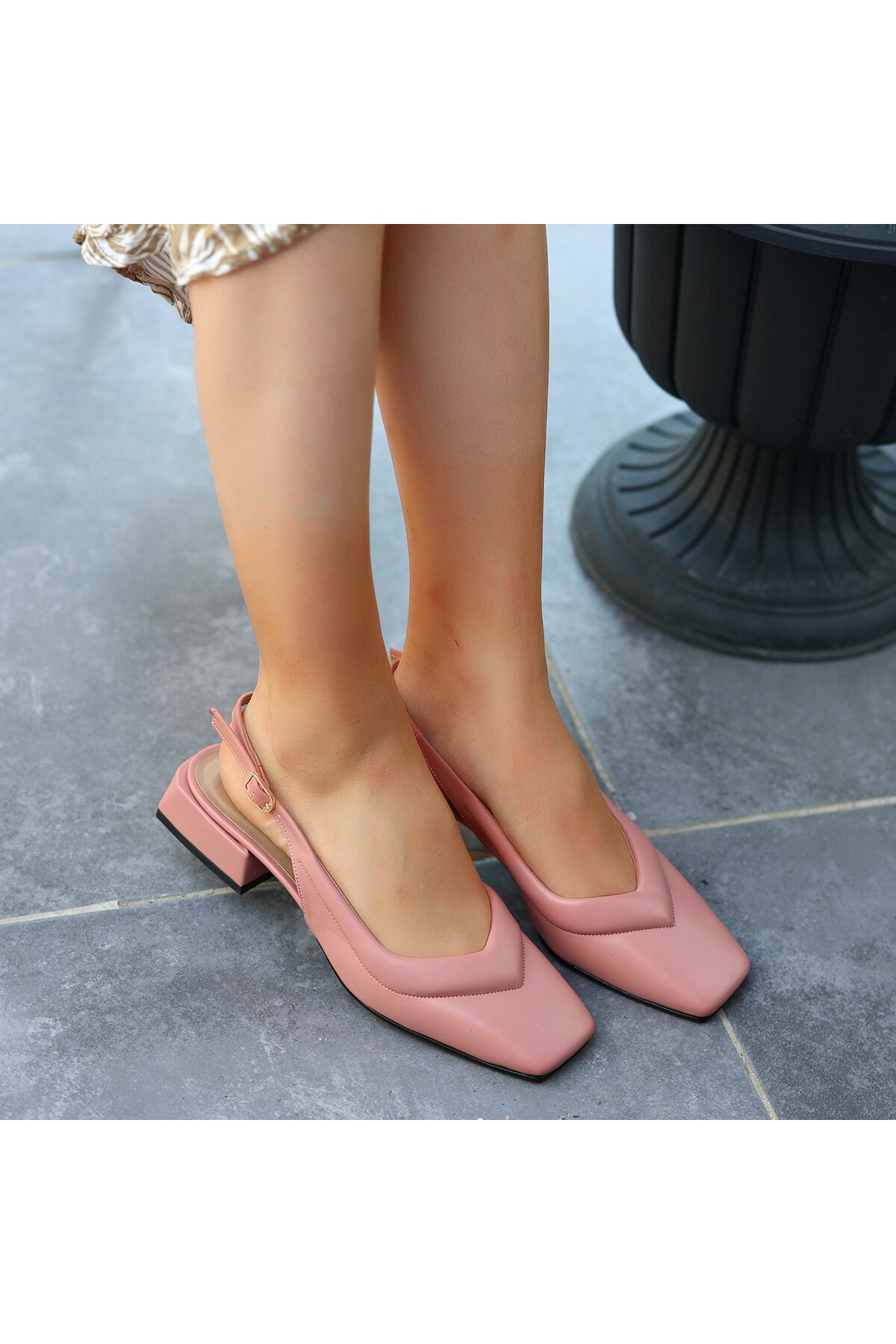 Cita Pudra Cilt Topuklu Ayakkabı