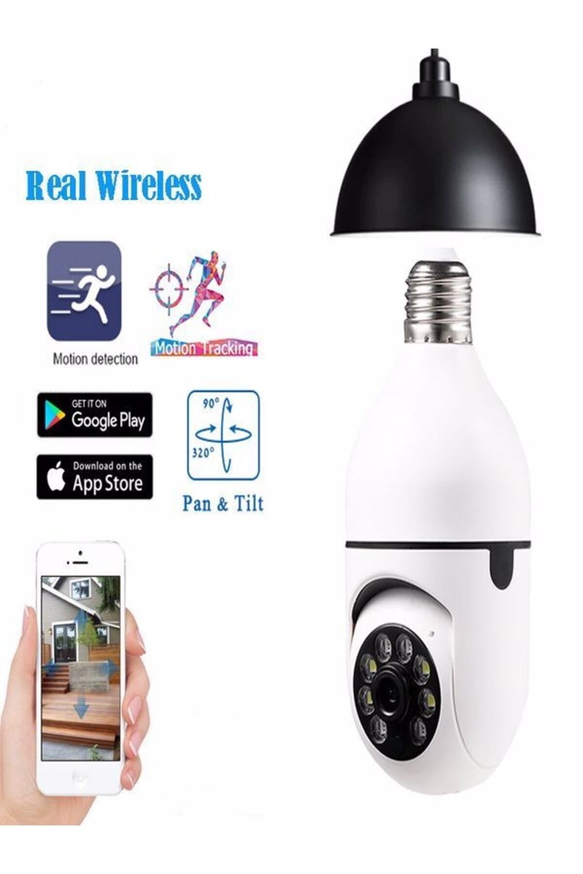 360 Ptz Ip Kamera Gece Görüş Kablosuz Bebek Güvenlik Akıllı Ampul Wifi Kamera E27 Duy Tip