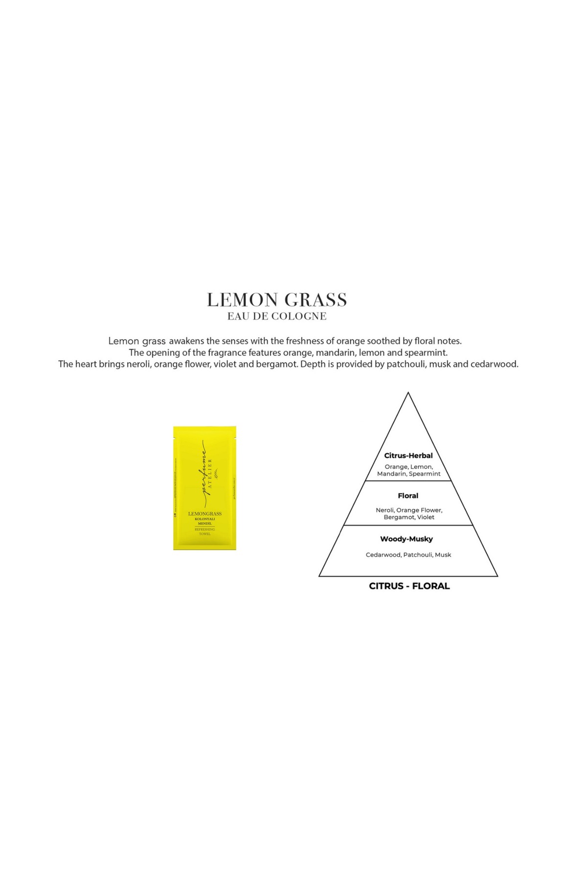 PERFUME ATELIER 5x10 100 Adet Lemon Grass Kolonyalı Mendil 70° fotoğrafı 2 (önizleme)