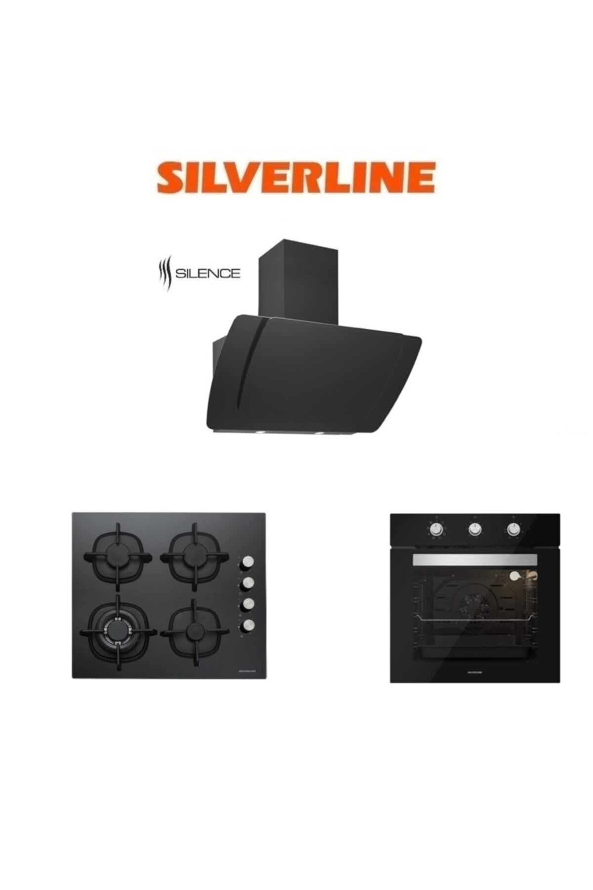 Siyah Cam Ankastre Set (3373 Misto 60+cs5429b01+bo6503b01)
