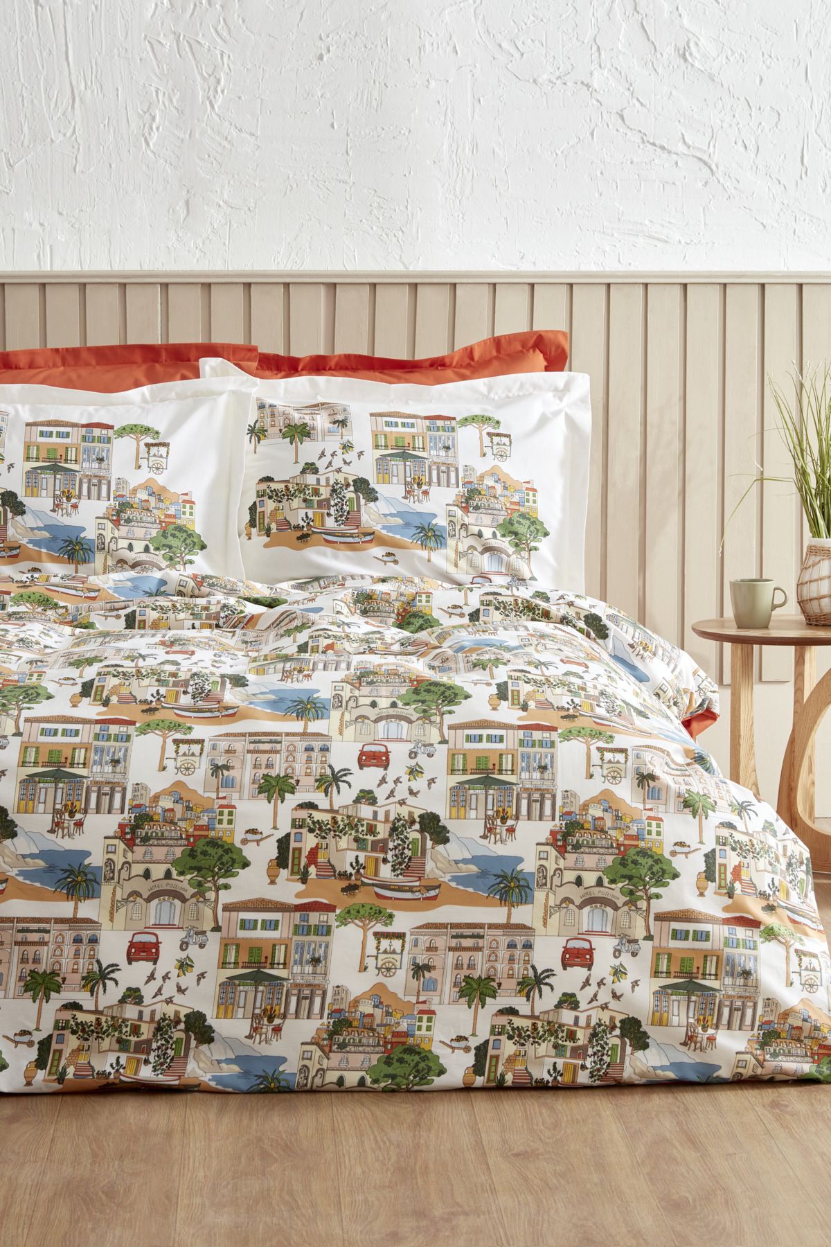 Karaca Home-Set cuvertură dublă de pilota Gwen Terracotta 100% bumbac PP 8
