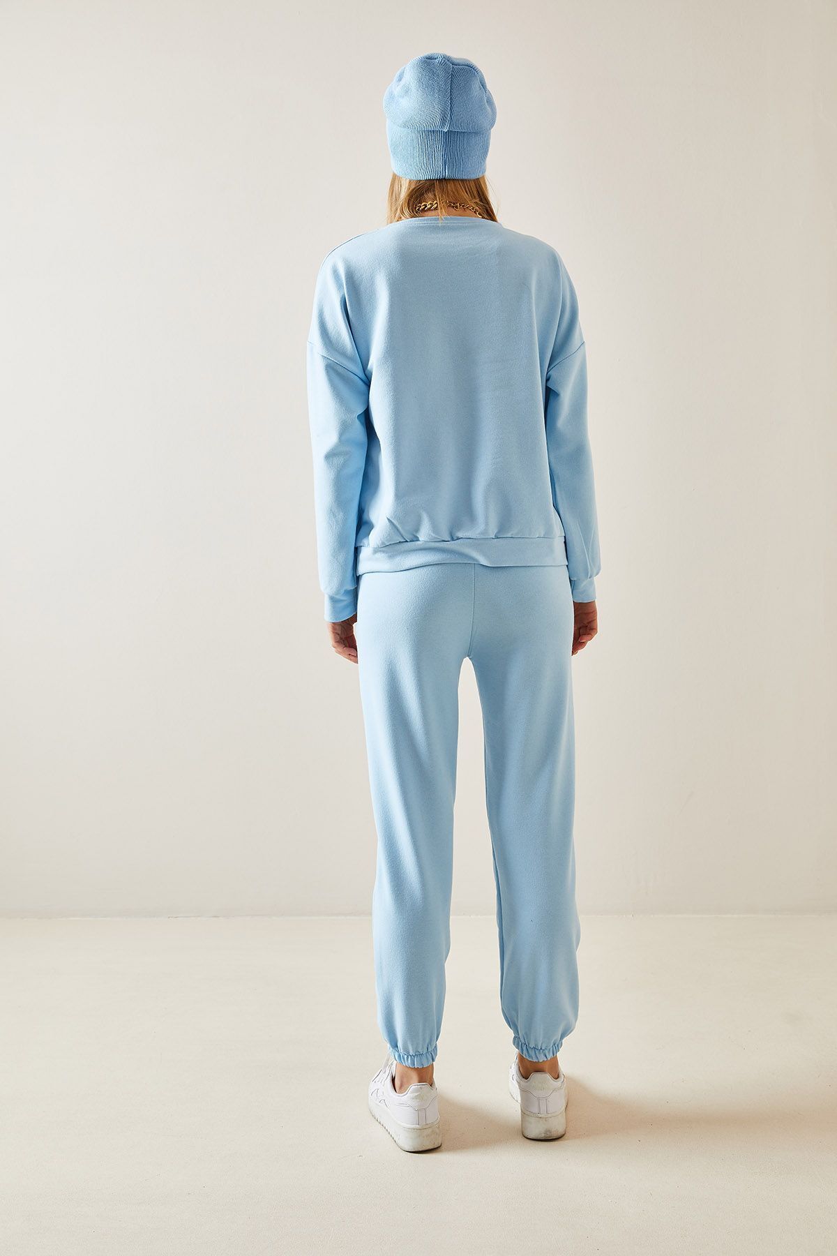 XHAN Baby Blue Crew Neck Tracksuit 4KXK8 47661 55 Trendyol