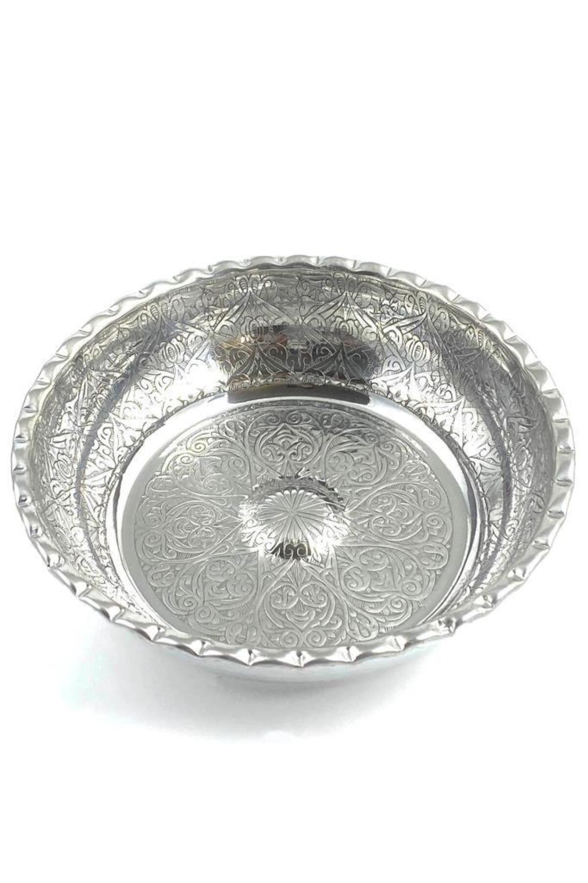 Tiesa Home El İşlemeli Alüminyum Hamam Tası Gri