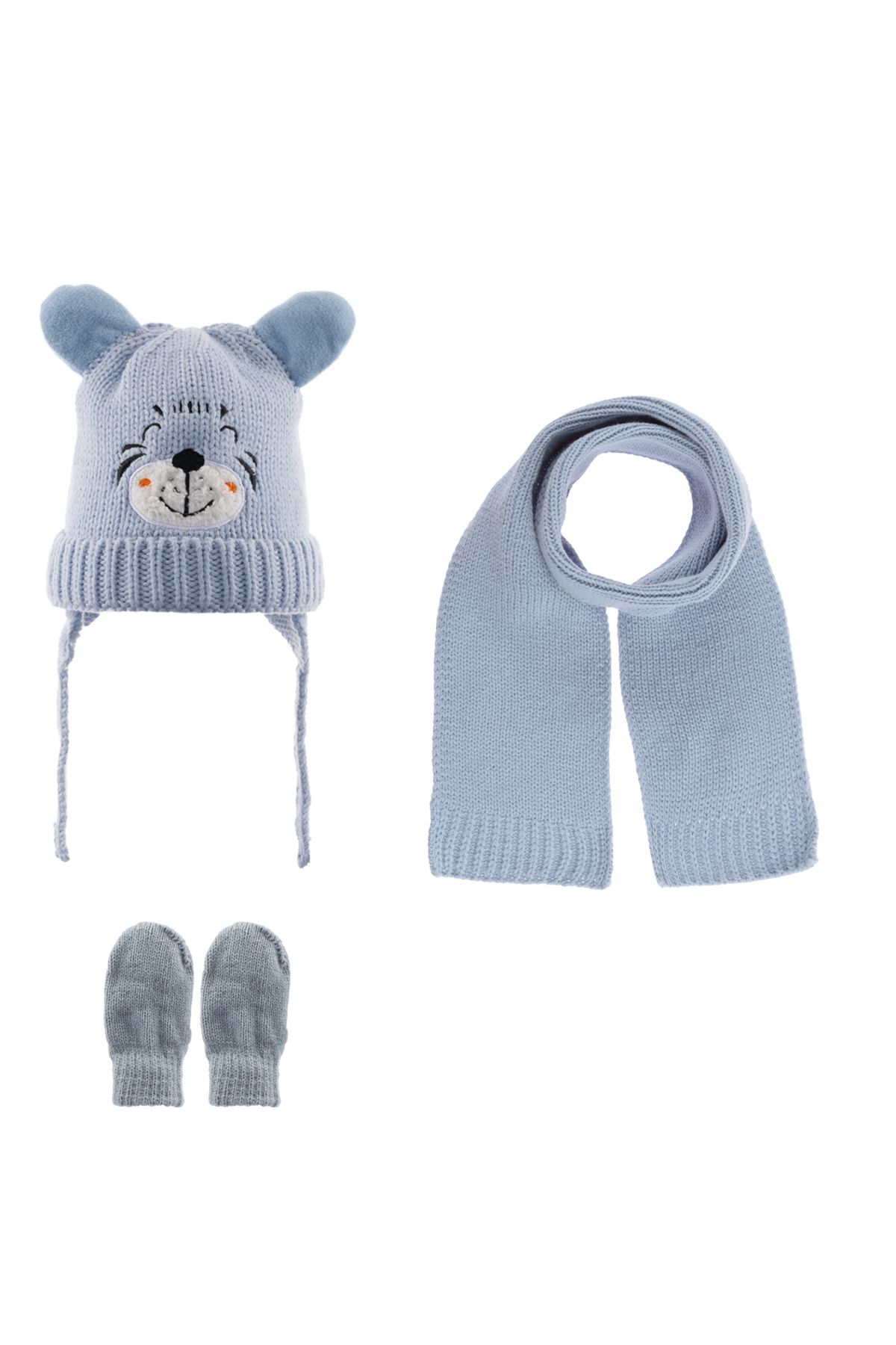Kitti Baby Boy Scarf Beanie Glove Set Trendyol