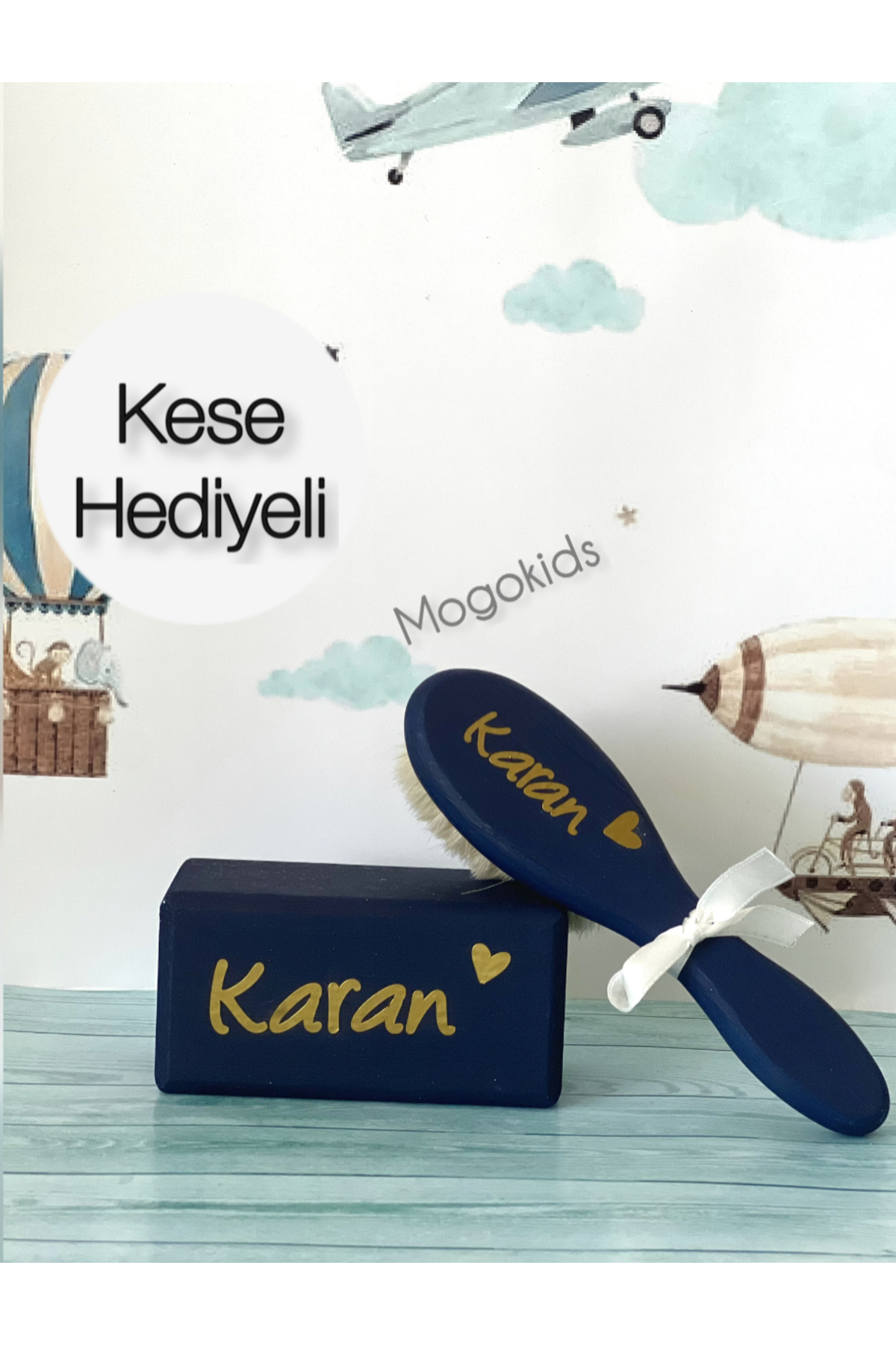 Kişiye Özel Gold Isimli Lacivert 2li Set