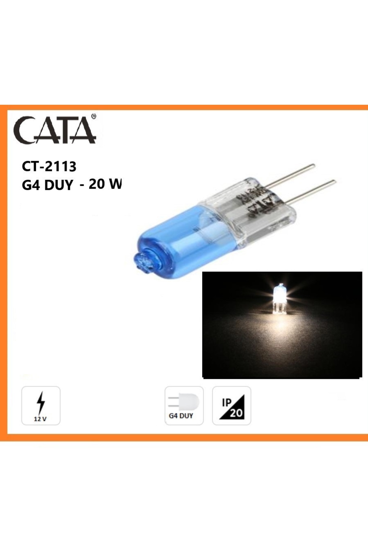 Cata 12/20 Watt İğne Bacak Ampul Beyaz Işık CT-2113-KÜÇÜK KAPSÜL AMPUL
