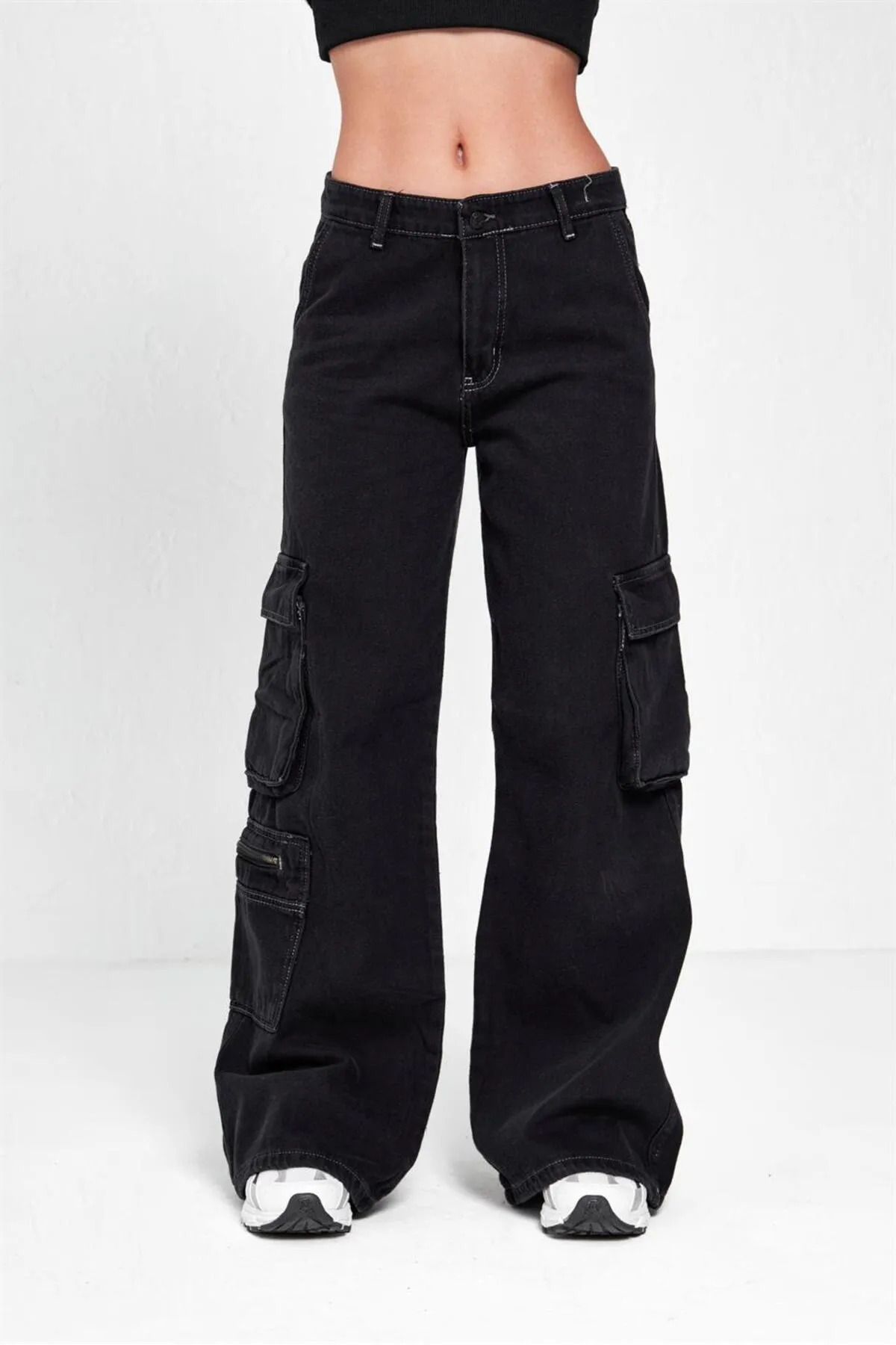 Wide leg cargo jeans cheap