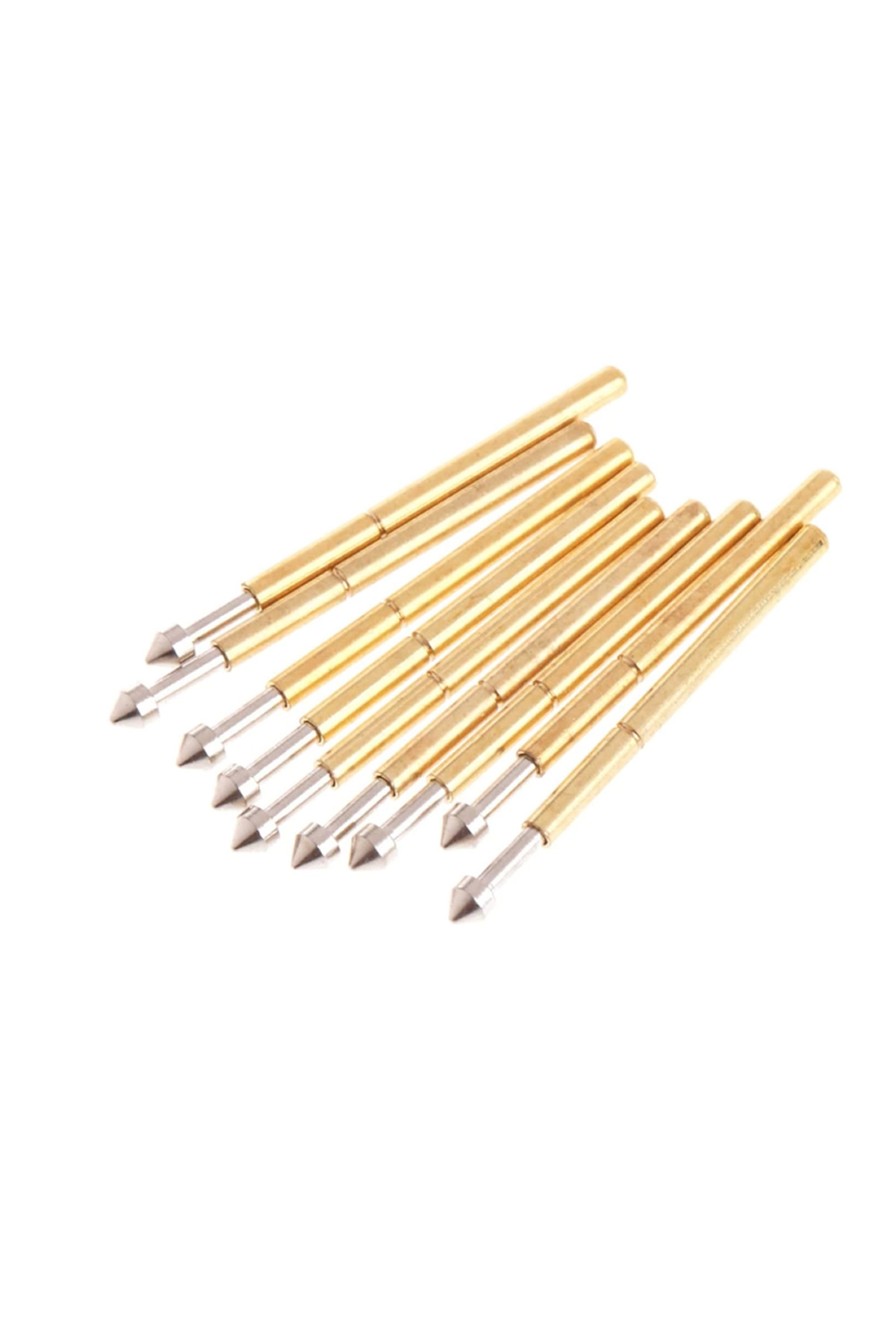 Pogo Pin P100-E2 Uyumlu 100 Adet Set Altın Kaplama Yaylı Test Probu Pim 1.3mm Konik Programlayıc 6