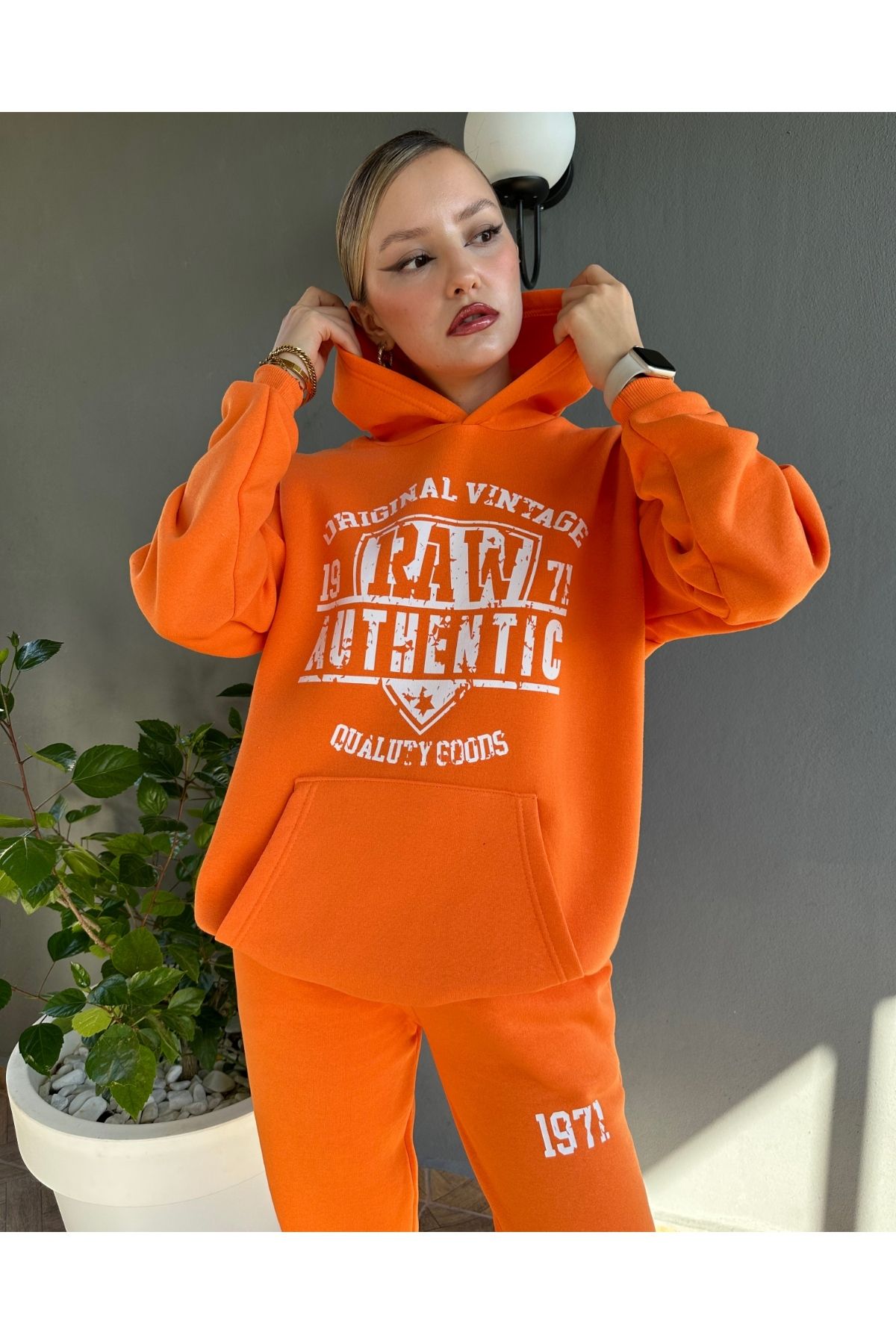 Benisengiydir Orange Raw Authentic Printed Women s Bottom Top