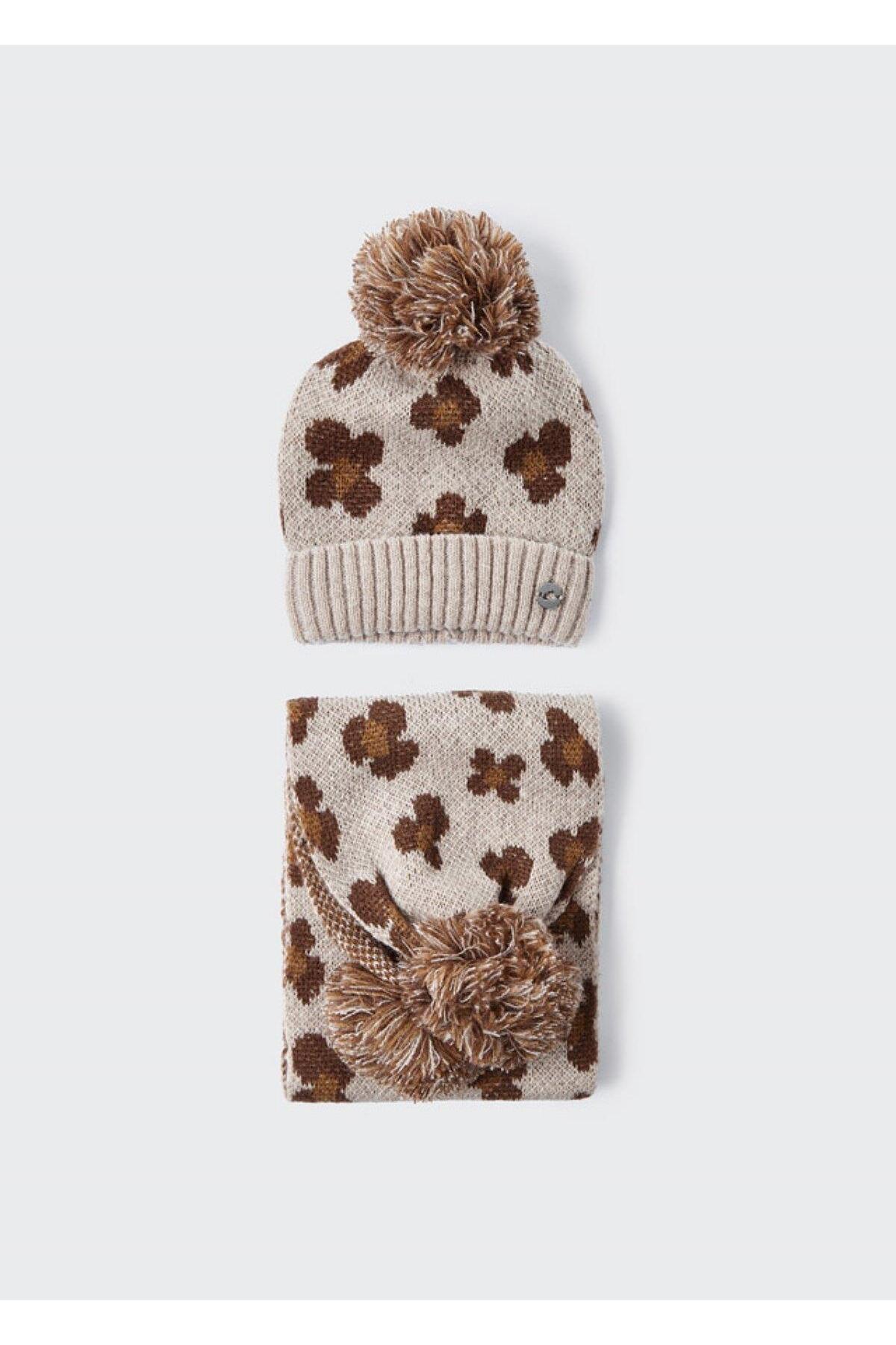 4-10 Years Old Girl Scarf Beret Set Bronze