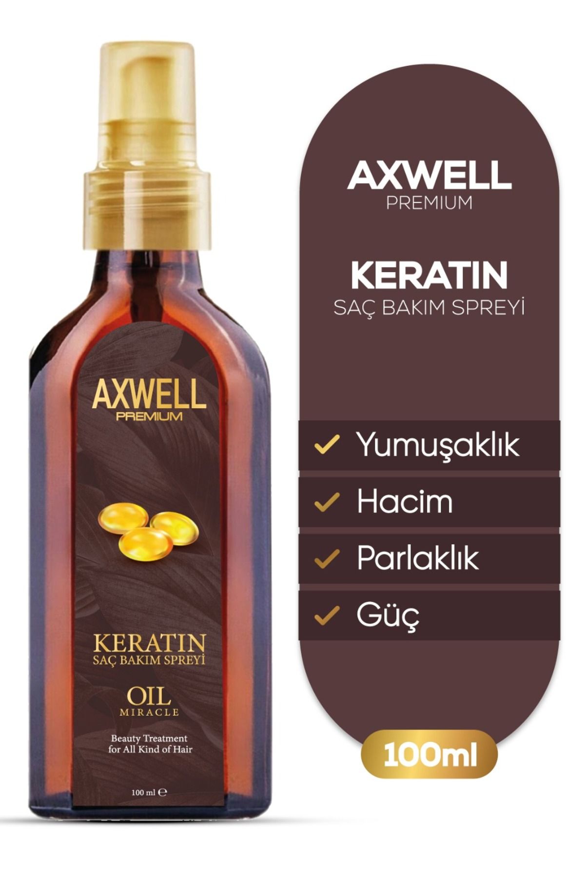 AXWELL PREMIUM Axwell Premium Keratin Saç Bakım Spreyi- 100ml 8680652026355