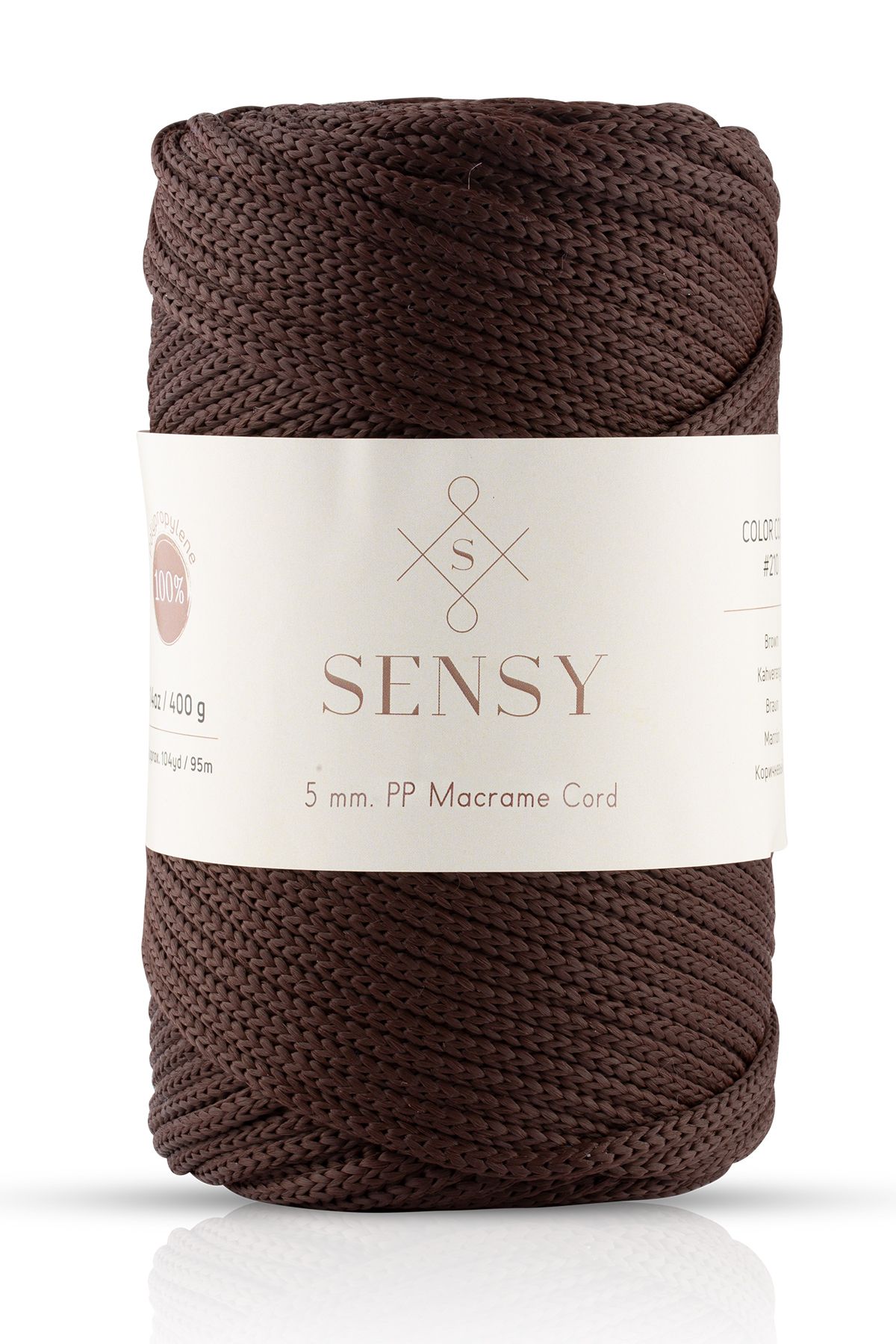 SENSY-5 Mm - 400 gr Polyester Macrame Thread Brown 95 M Polyester Macrame Thread Suppla Rope And Bag Thread 1