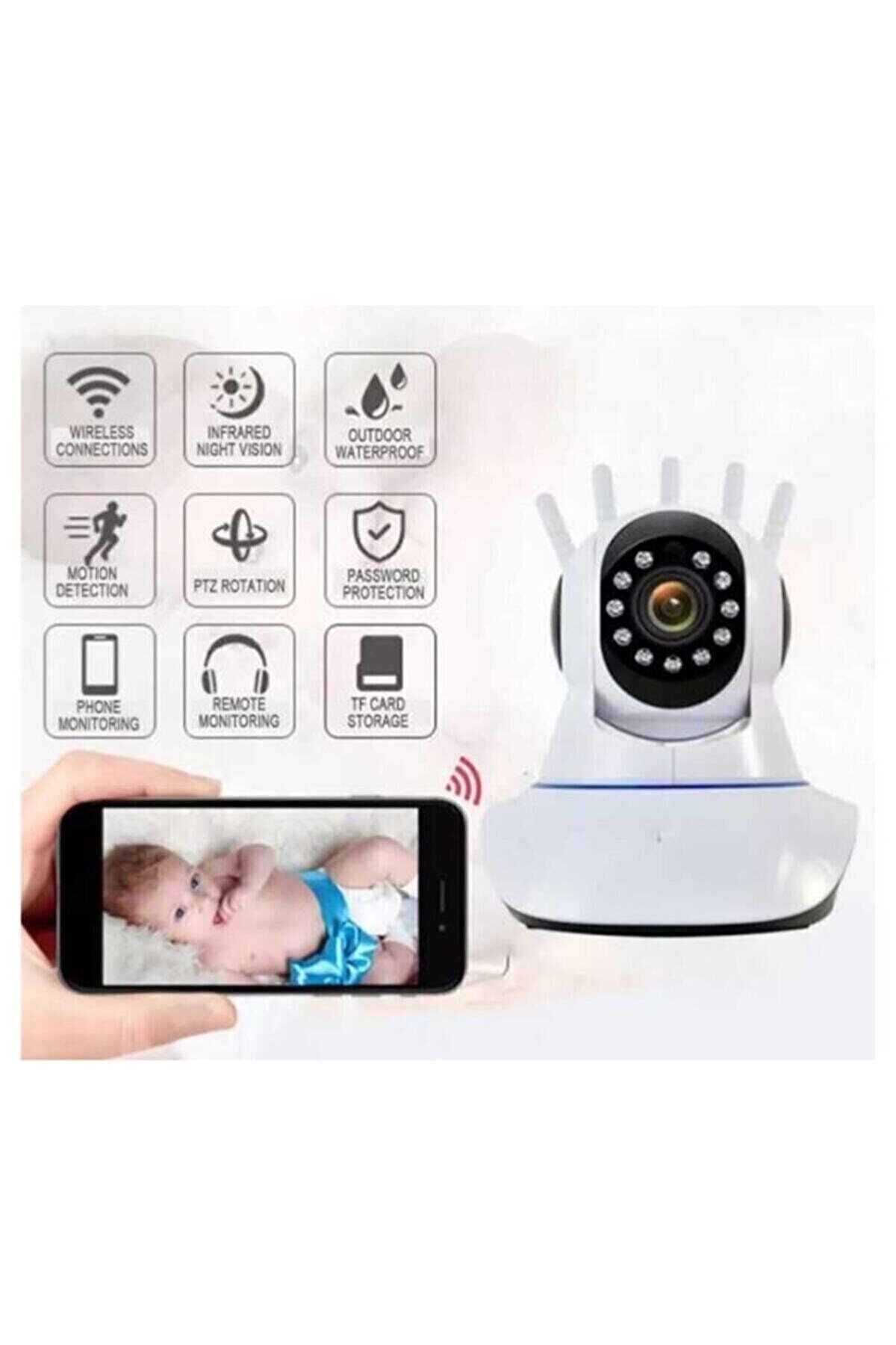 Genel Markalar Kablosuz Wifi Bebek Izleme Ip Kamerası 5 Antenli Gece Görüşlü Güvenlik Ip Kamera Harekete Duyarlı fotoğrafı 2 (önizleme)