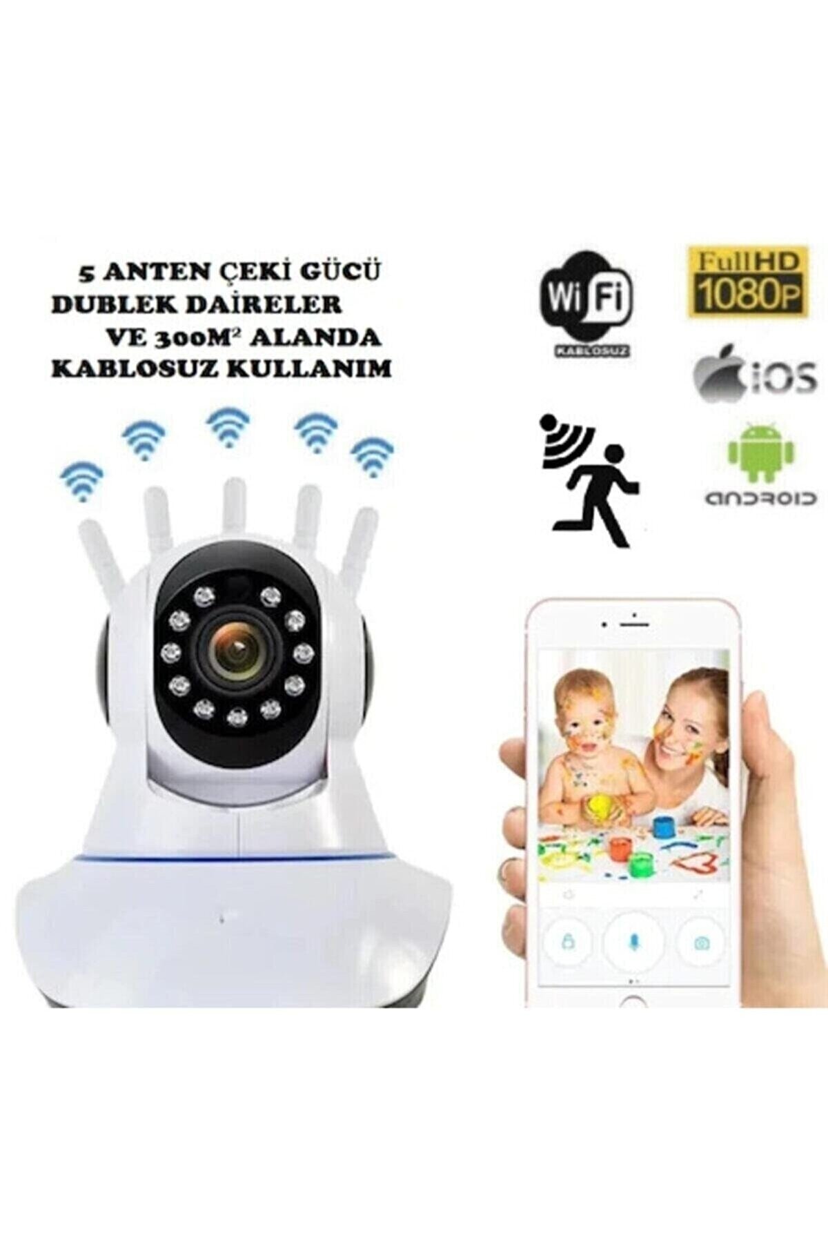 Genel Markalar Kablosuz Wifi Bebek Izleme Ip Kamerası 5 Antenli Gece Görüşlü Güvenlik Ip Kamera Harekete Duyarlı fotoğrafı 3 (önizleme)