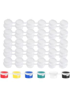Mandalart Fabric 60 Adet Boya Kutusu 4/5 Cc Boya Kutusu Kapaklı, Plastik Boya...