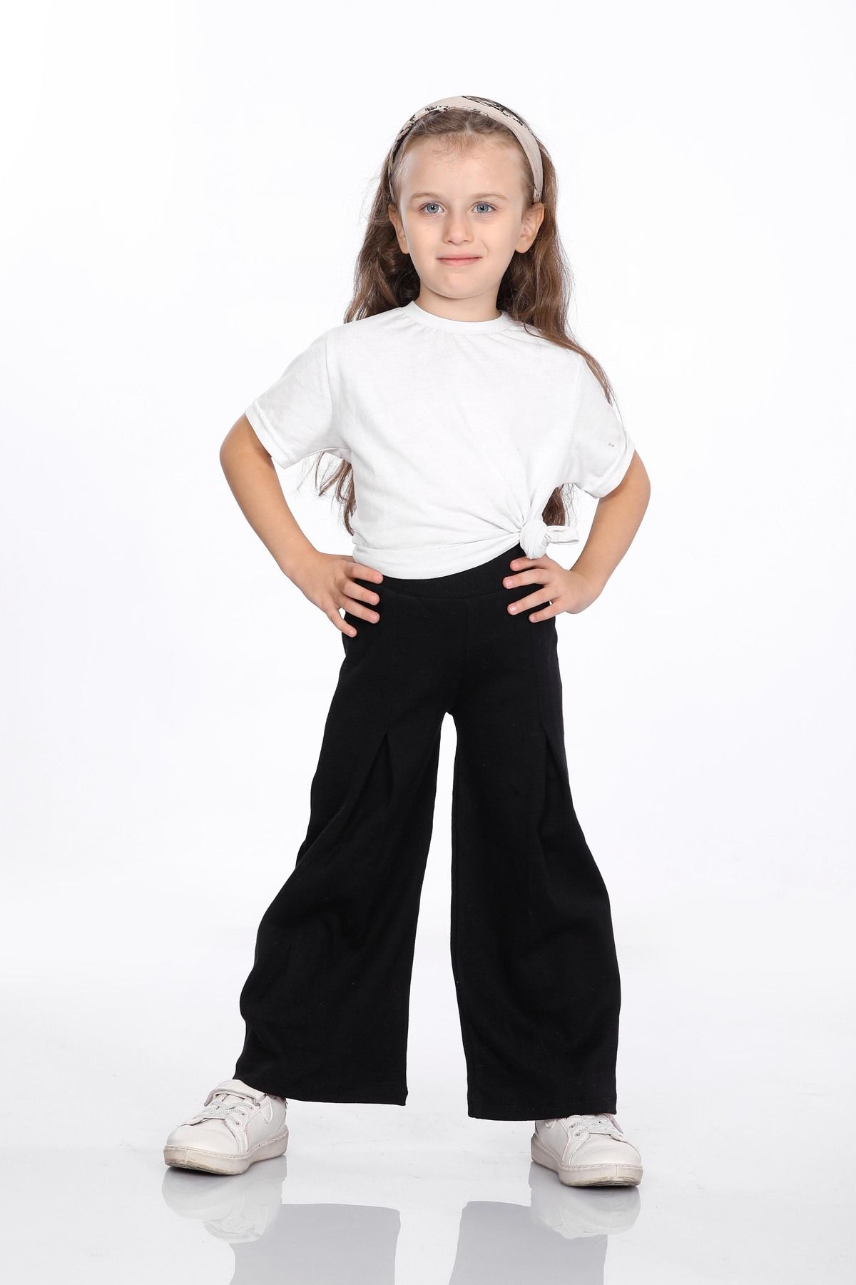 Cloudy Kids Girl's Wide Leg 100% Cotton Leggings Trousers - Trendyol