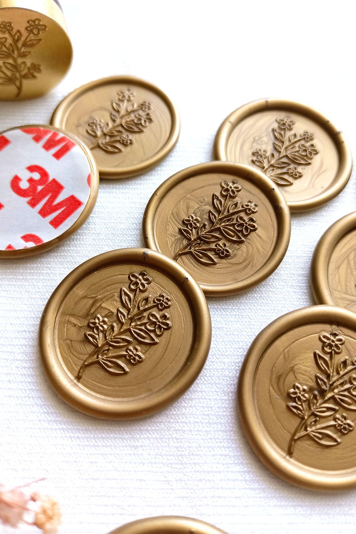 Antique gold roses wax seal stickers | Set of 10 Marketplace Wax Seals by  undefined