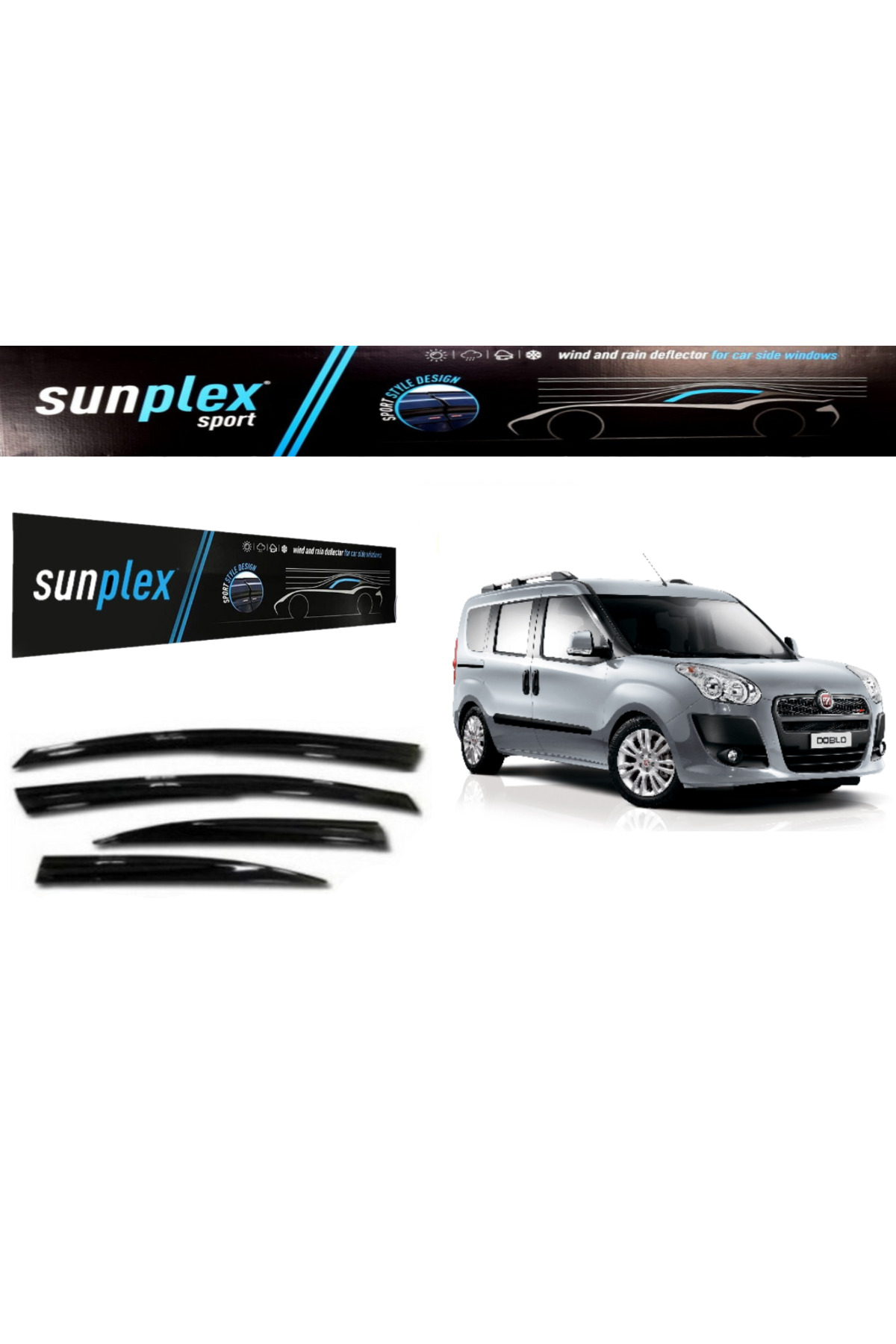 SUNPLEX Fıat Doblo 2020 Model Uyumlu Araca Özel Cam Rüzğarlığı Ön Arka ...