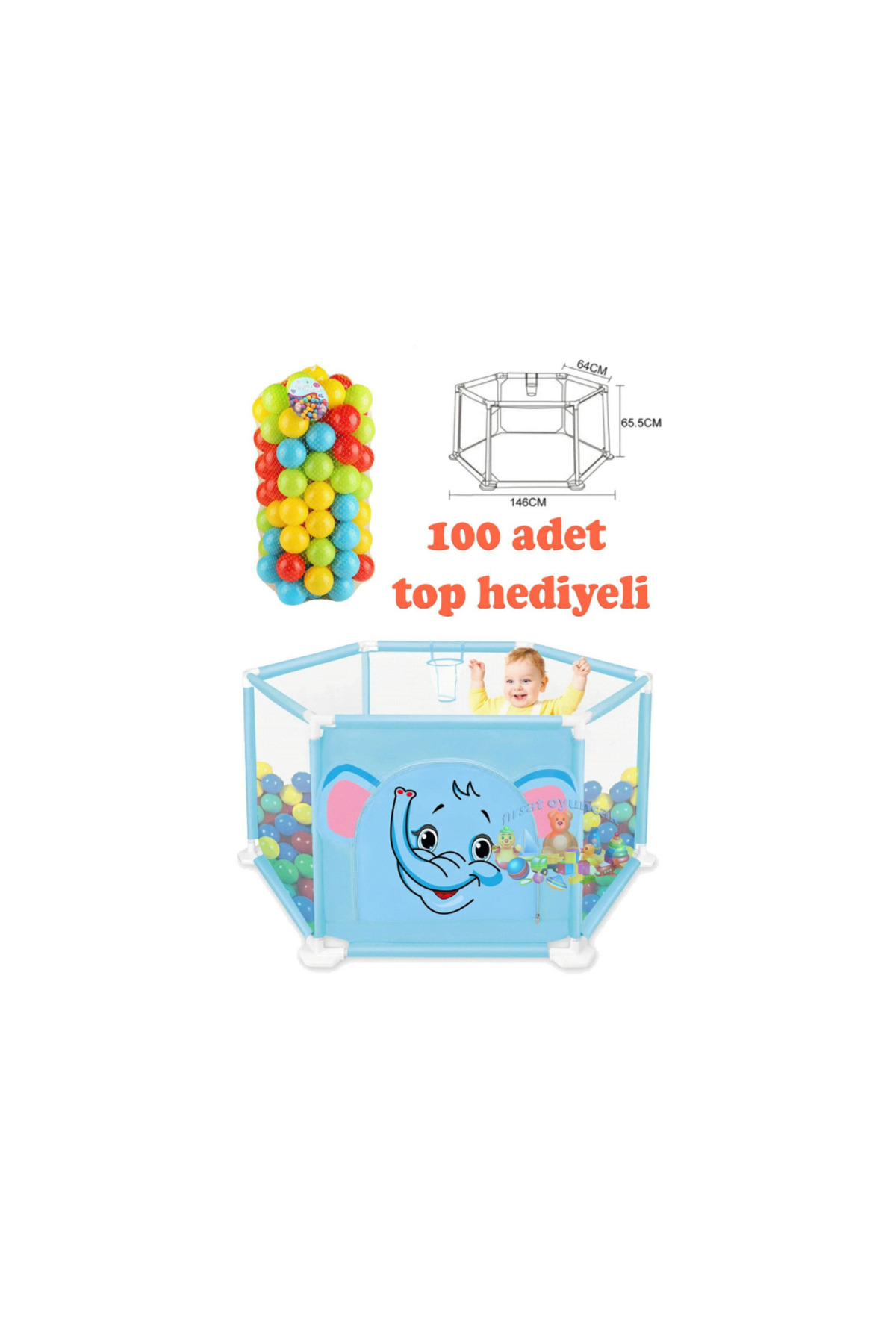 E-LİFE HOME Playard Güvenli Bebek Ve Çocuk Oyun Alanı Oyun Parkı Oyun Matı Ve Topları fotoğrafı 4 (önizleme)