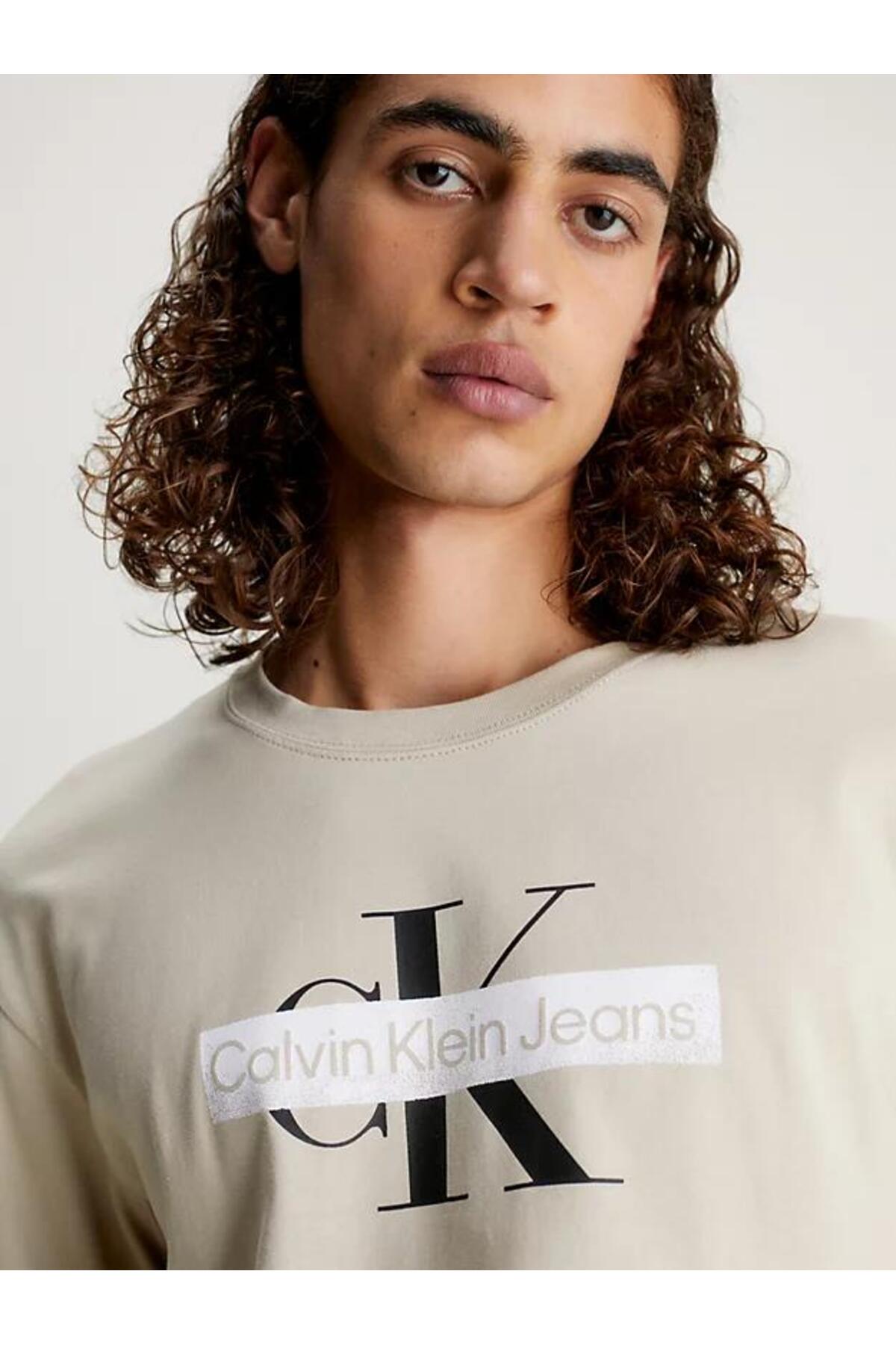 تیشرت مردانه خاکستری کلوین کلاین | J30J324008PED اورجینال - تصویر 4