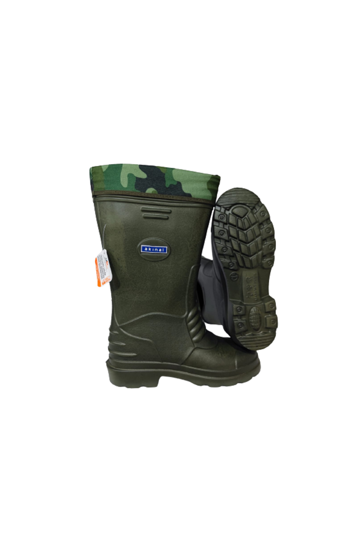 Akınal Bella  Unisex Yeşil Çoraplı Eva Hafif Poli Taban Uzun Yağmur Çizmesi - Görsel 2