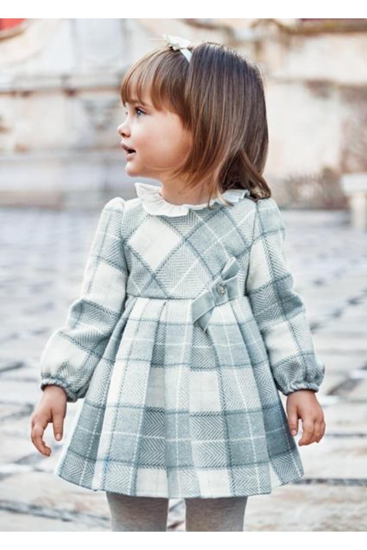 Mayoral Baby Girl Blue Dress Plaid Trendyol
