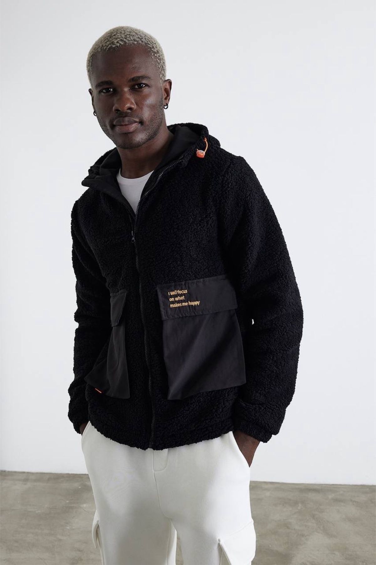 Men's plush fleece top jacket