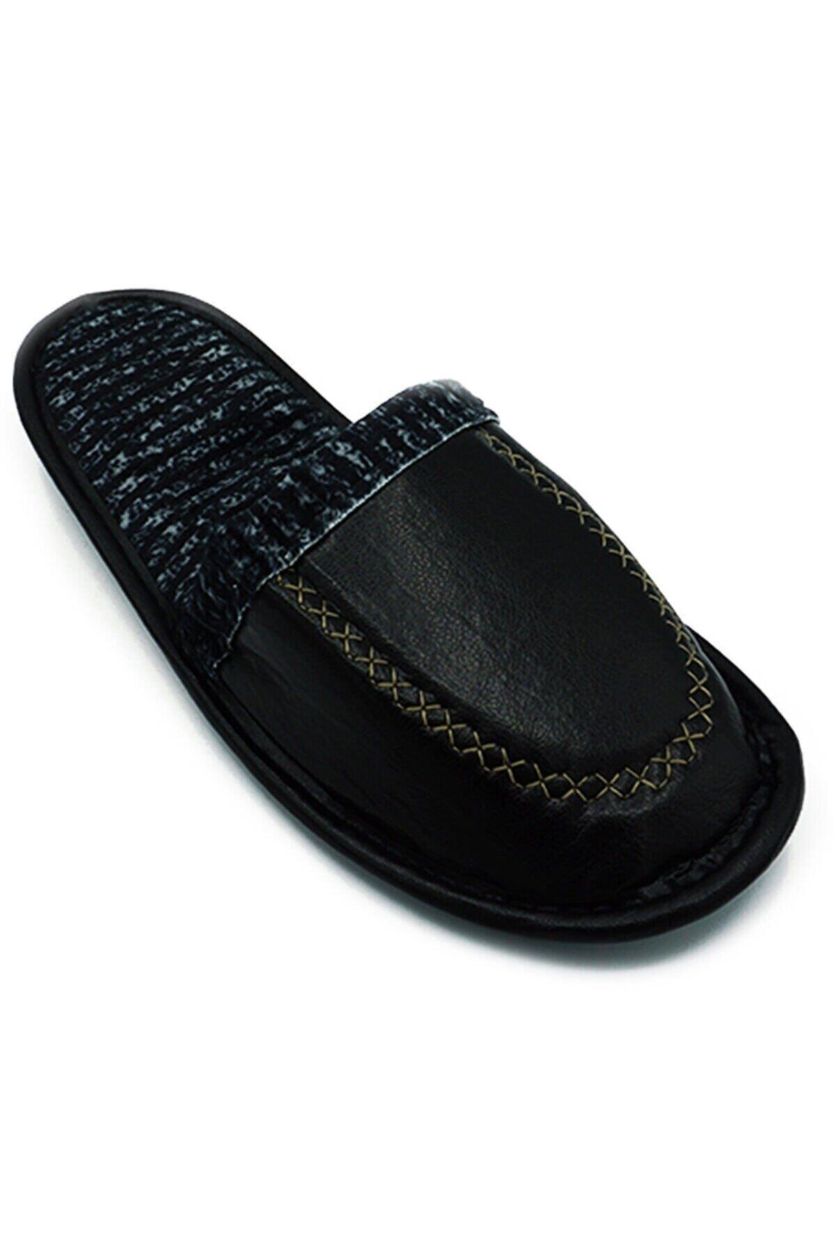 Genel Markalar  Deri Görünümlü Erkek Ev Terliği - Görsel 2