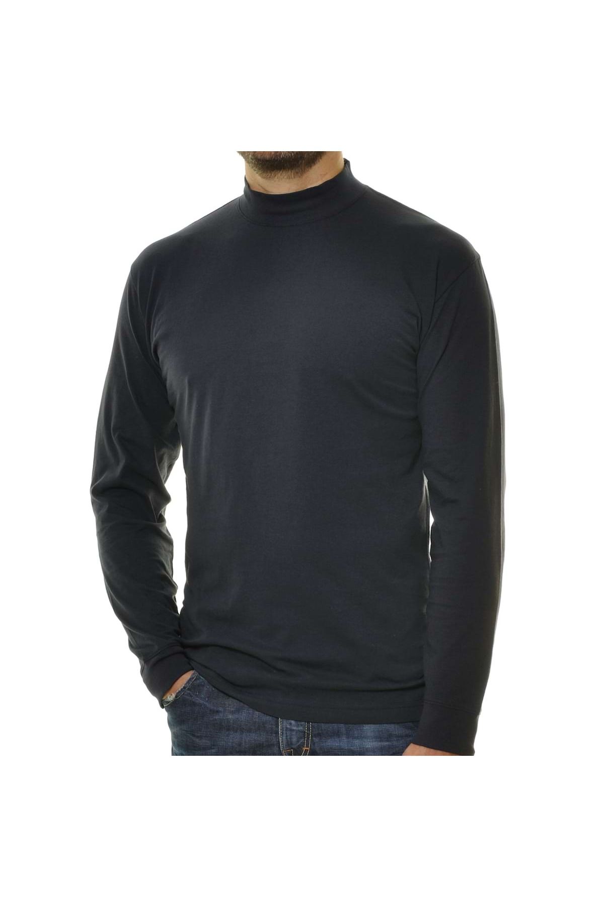 Ragman-Herren Stehkragen-Pullover - Langarm Basic Stehkragen Regular, Single Jersey, einfarbig 2