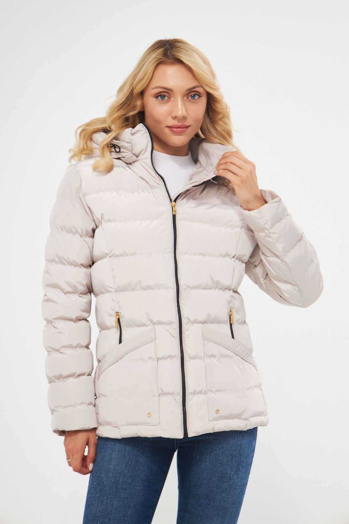 Womens stone new arrivals puffer jacket